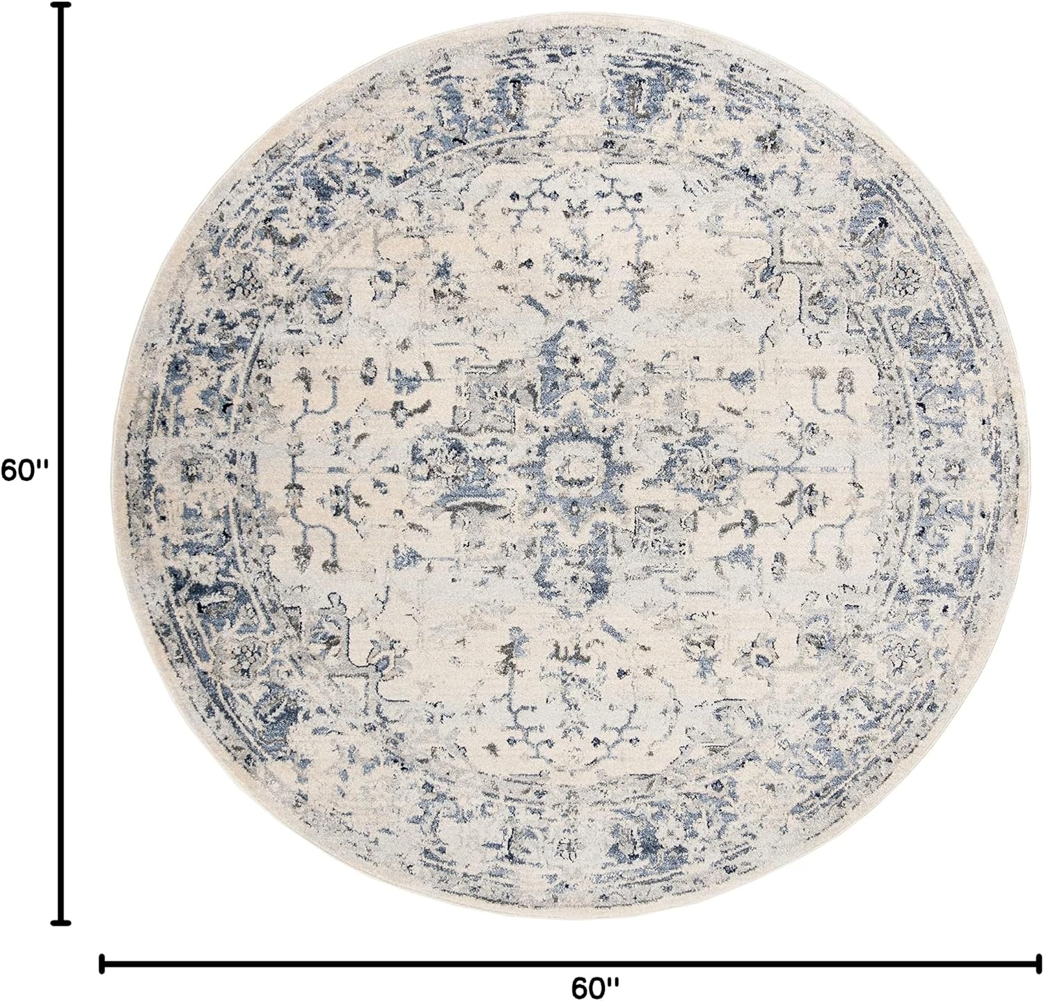 image:imageSAFAVIEH Area Rug 8x10 Charleston Collection Large Navy amp Creme Oriental Distressed Design NonShedding amp Easy Cleaning Ideal for Living Room Bedroom Office Dining Space CHL411NIvoryNavy