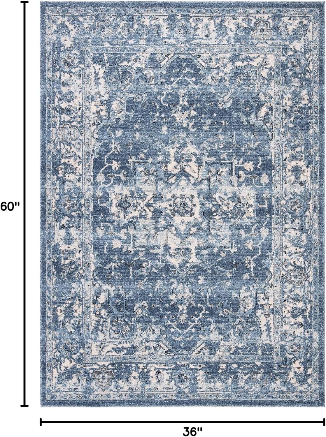 image:imageSAFAVIEH Area Rug 8x10 Charleston Collection Large Navy amp Creme Oriental Distressed Design NonShedding amp Easy Cleaning Ideal for Living Room Bedroom Office Dining Space CHL411NNavyCreme