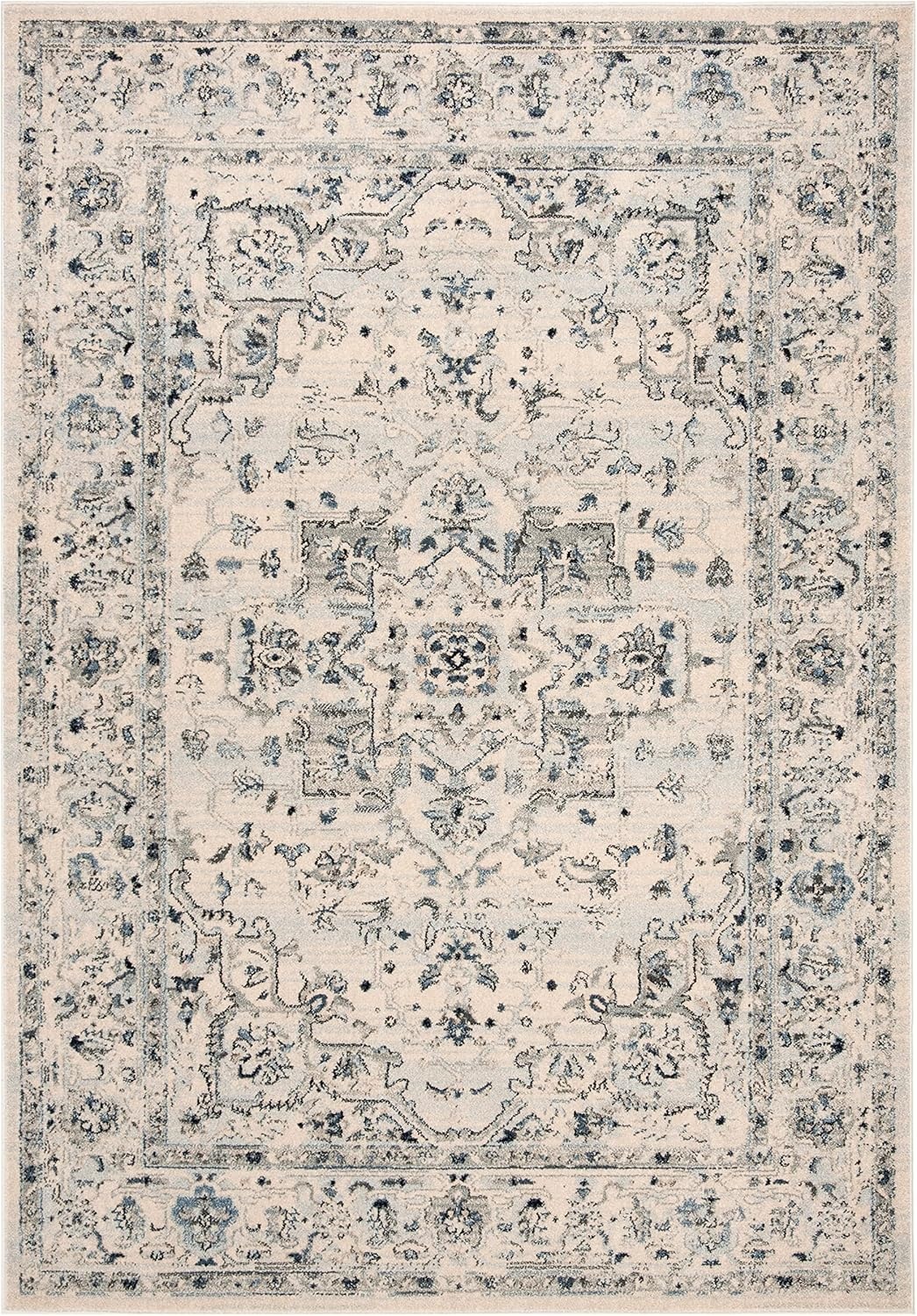 image:imageSAFAVIEH Area Rug 8x10 Charleston Collection Large Navy amp Creme Oriental Distressed Design NonShedding amp Easy Cleaning Ideal for Living Room Bedroom Office Dining Space CHL411NIvoryLight Blue