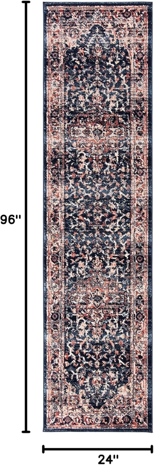 image:imageSAFAVIEH Area Rug 8x10 Charleston Collection Large Navy amp Creme Oriental Distressed Design NonShedding amp Easy Cleaning Ideal for Living Room Bedroom Office Dining Space CHL411NNavyRed