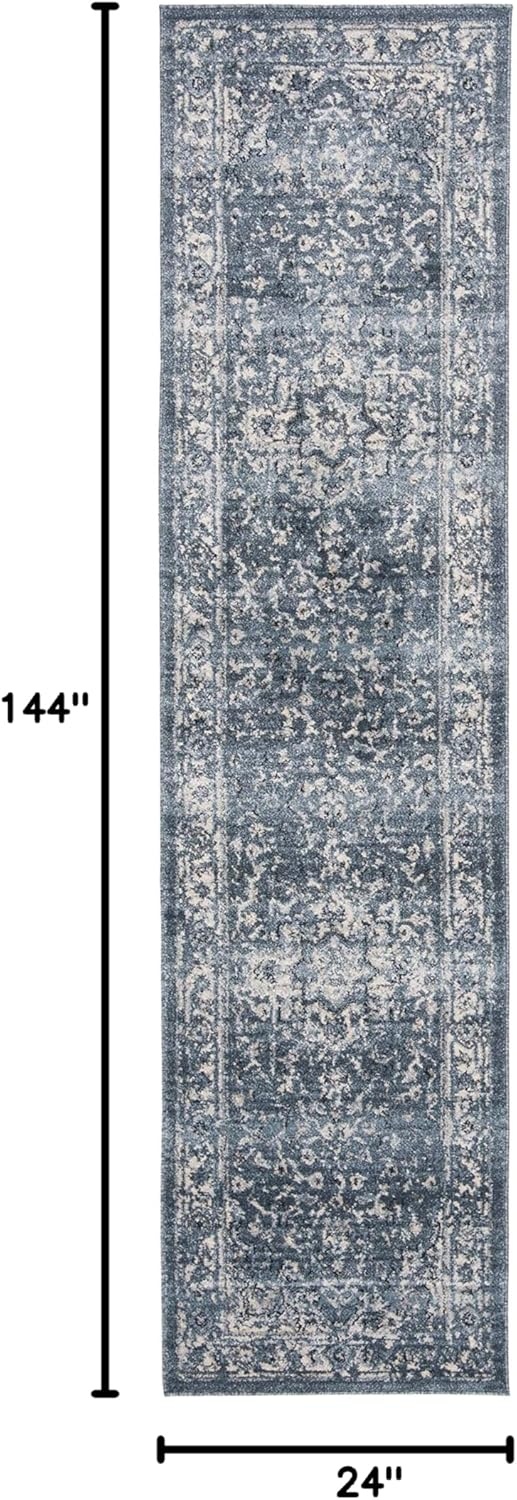 image:imageSAFAVIEH Area Rug 8x10 Charleston Collection Large Navy amp Creme Oriental Distressed Design NonShedding amp Easy Cleaning Ideal for Living Room Bedroom Office Dining Space CHL411NNavyCreme