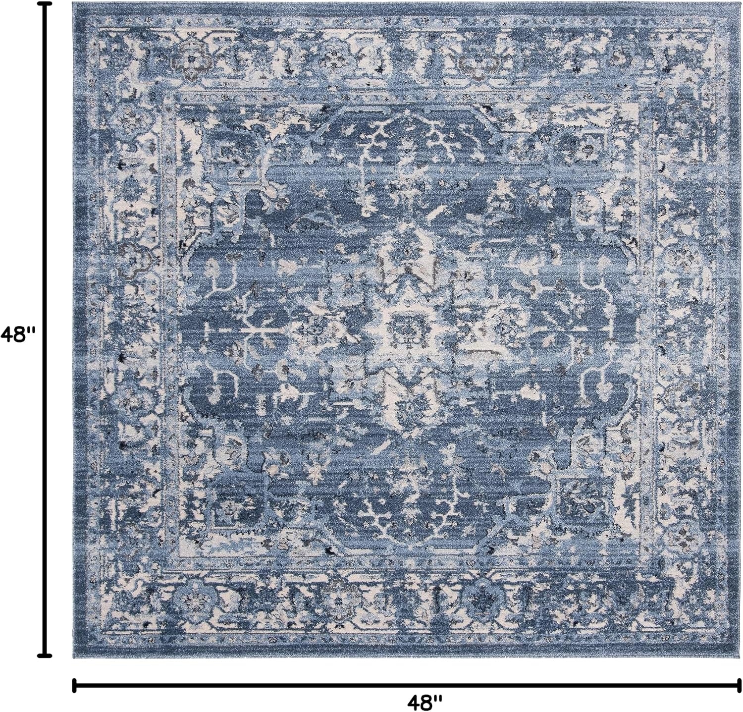 image:imageSAFAVIEH Area Rug 8x10 Charleston Collection Large Navy amp Creme Oriental Distressed Design NonShedding amp Easy Cleaning Ideal for Living Room Bedroom Office Dining Space CHL411NNavyCreme