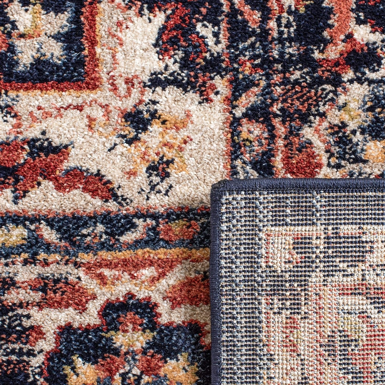 image:imageSAFAVIEH Area Rug 8x10 Charleston Collection Large Navy amp Creme Oriental Distressed Design NonShedding amp Easy Cleaning Ideal for Living Room Bedroom Office Dining Space CHL411NNavyRed