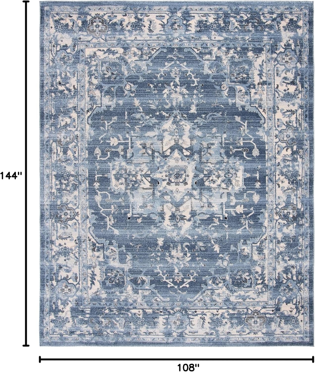 image:imageSAFAVIEH Area Rug 8x10 Charleston Collection Large Navy amp Creme Oriental Distressed Design NonShedding amp Easy Cleaning Ideal for Living Room Bedroom Office Dining Space CHL411NNavyCreme