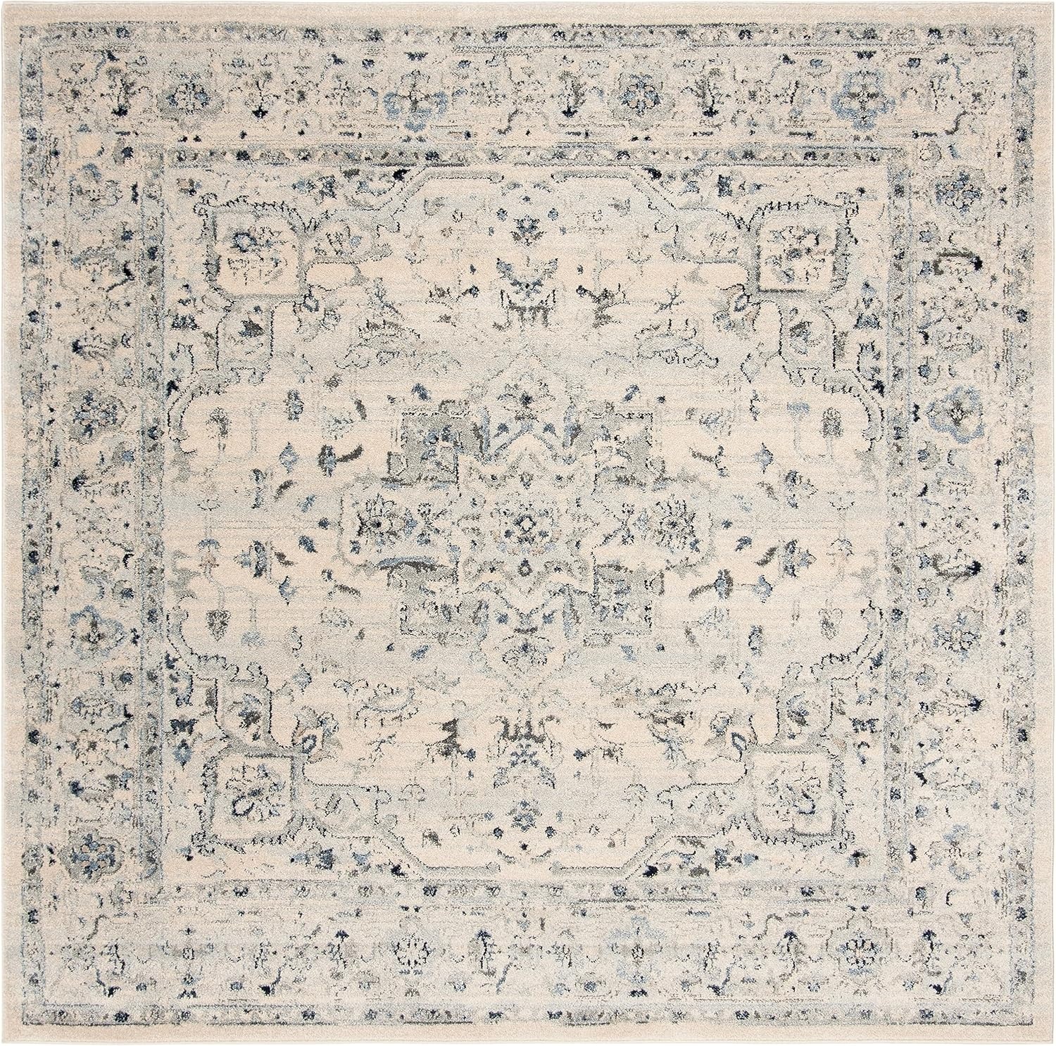 image:imageSAFAVIEH Area Rug 8x10 Charleston Collection Large Navy amp Creme Oriental Distressed Design NonShedding amp Easy Cleaning Ideal for Living Room Bedroom Office Dining Space CHL411NIvoryLight Blue