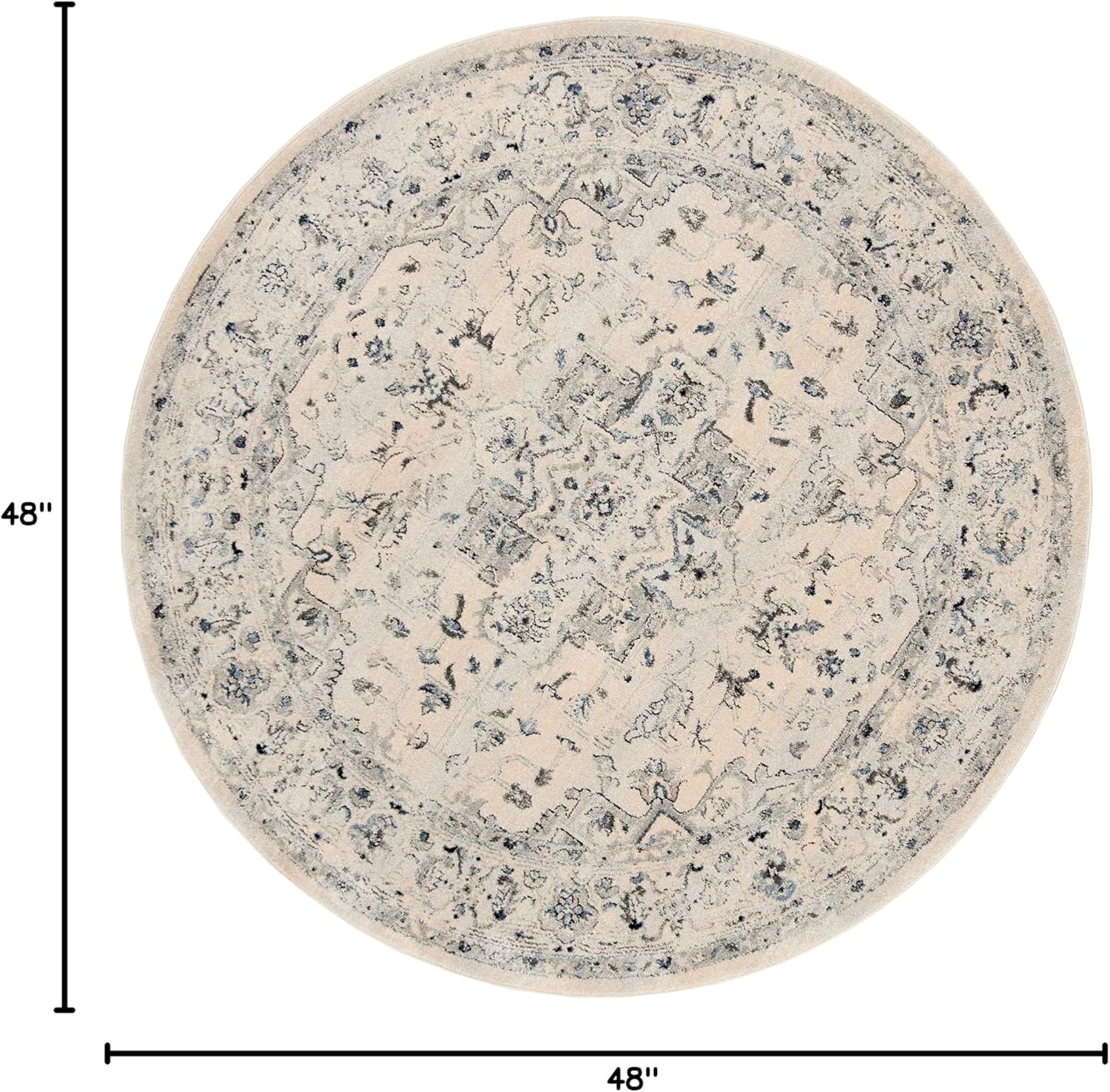 image:imageSAFAVIEH Area Rug 8x10 Charleston Collection Large Navy amp Creme Oriental Distressed Design NonShedding amp Easy Cleaning Ideal for Living Room Bedroom Office Dining Space CHL411NIvoryLight Blue