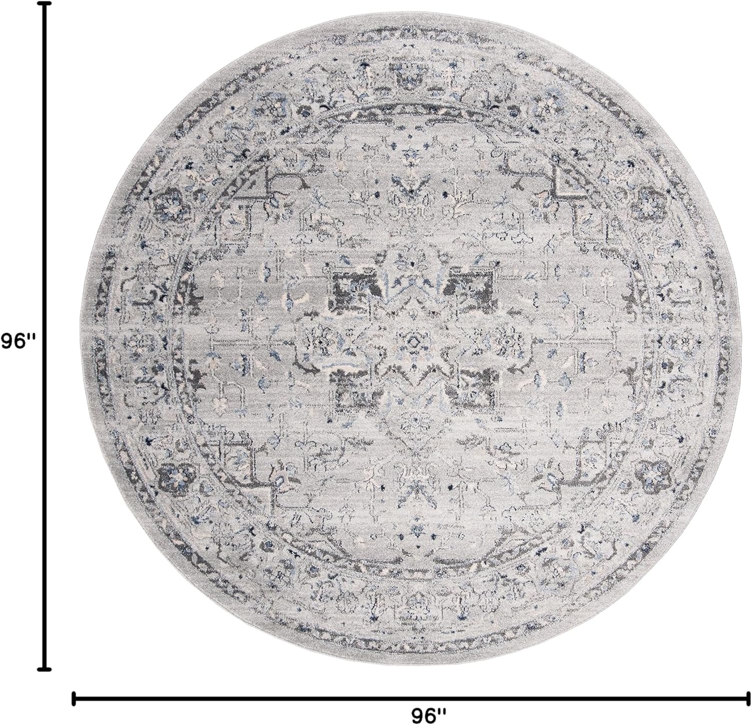 image:imageSAFAVIEH Area Rug 8x10 Charleston Collection Large Navy amp Creme Oriental Distressed Design NonShedding amp Easy Cleaning Ideal for Living Room Bedroom Office Dining Space CHL411NGreyDark Grey