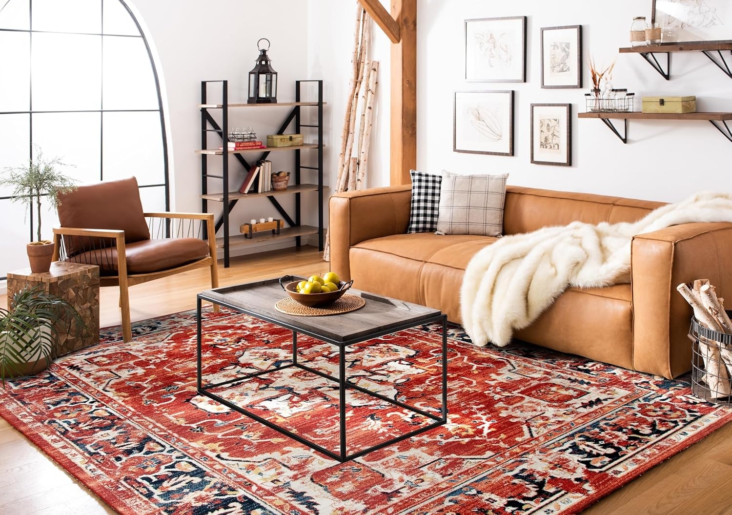 image:imageSAFAVIEH Area Rug 8x10 Charleston Collection Large Navy amp Creme Oriental Distressed Design NonShedding amp Easy Cleaning Ideal for Living Room Bedroom Office Dining Space CHL411NRedIvory
