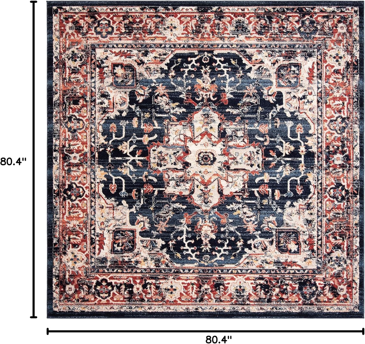 image:imageSAFAVIEH Area Rug 8x10 Charleston Collection Large Navy amp Creme Oriental Distressed Design NonShedding amp Easy Cleaning Ideal for Living Room Bedroom Office Dining Space CHL411NNavyRed