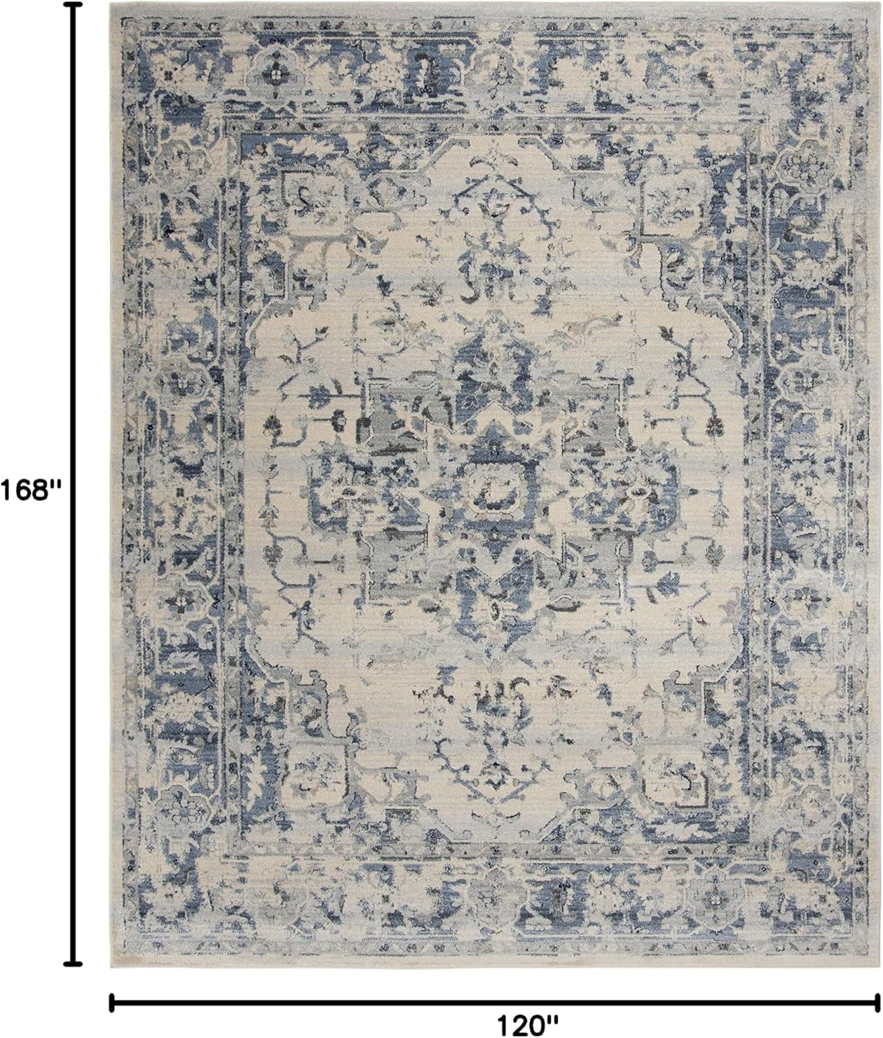 image:imageSAFAVIEH Area Rug 8x10 Charleston Collection Large Navy amp Creme Oriental Distressed Design NonShedding amp Easy Cleaning Ideal for Living Room Bedroom Office Dining Space CHL411NIvoryNavy