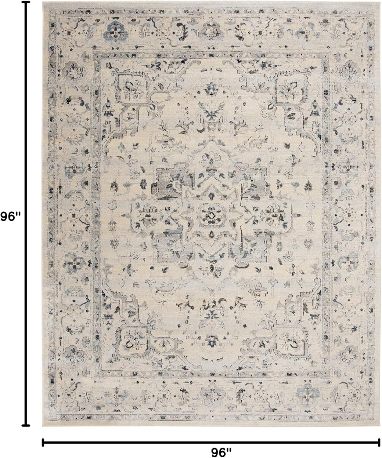 image:imageSAFAVIEH Area Rug 8x10 Charleston Collection Large Navy amp Creme Oriental Distressed Design NonShedding amp Easy Cleaning Ideal for Living Room Bedroom Office Dining Space CHL411NIvoryLight Blue