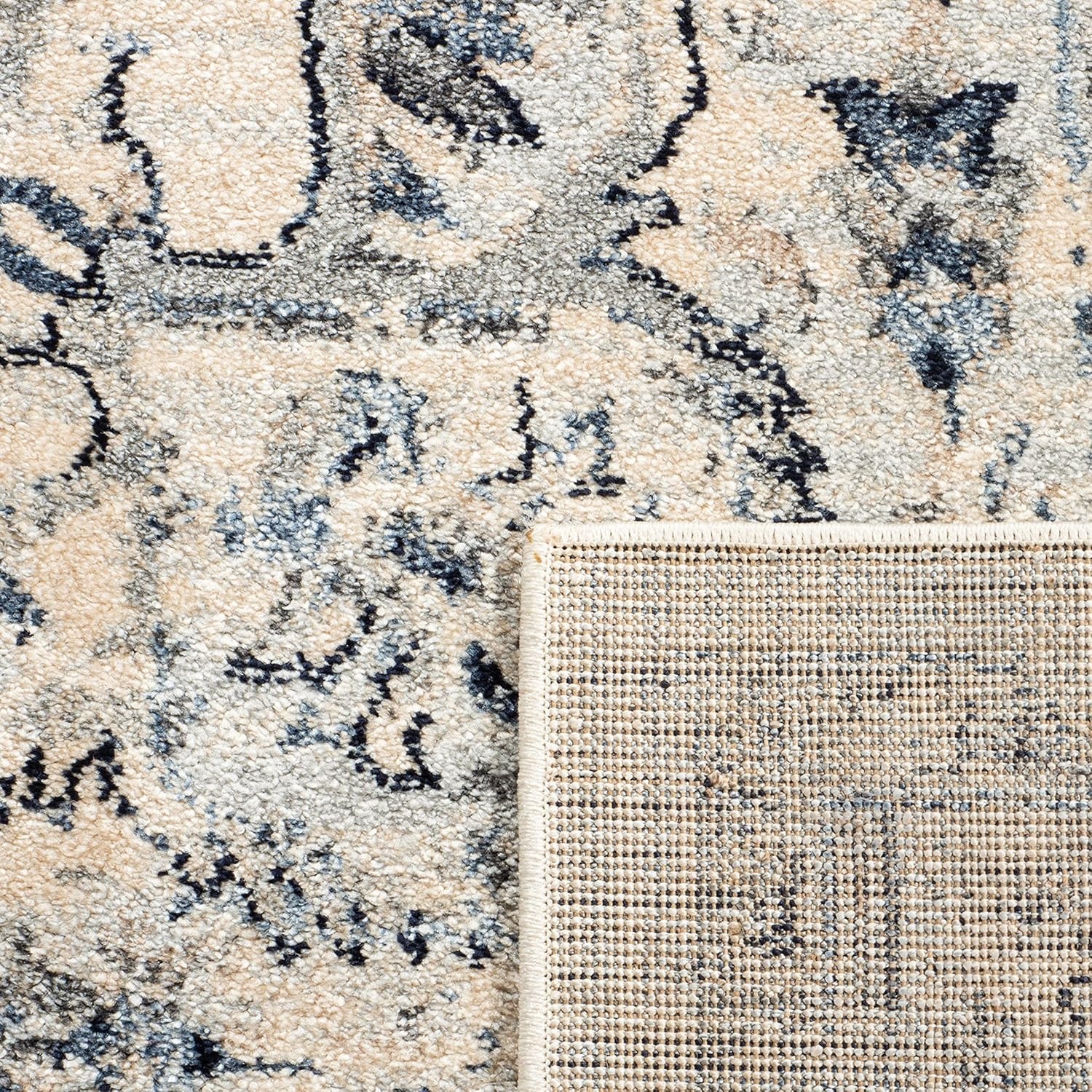 image:imageSAFAVIEH Area Rug 8x10 Charleston Collection Large Navy amp Creme Oriental Distressed Design NonShedding amp Easy Cleaning Ideal for Living Room Bedroom Office Dining Space CHL411NIvoryLight Blue