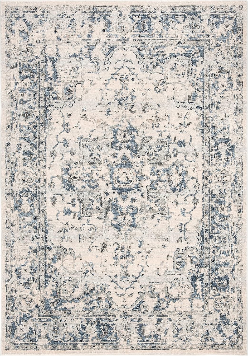 image:imageSAFAVIEH Area Rug 8x10 Charleston Collection Large Navy amp Creme Oriental Distressed Design NonShedding amp Easy Cleaning Ideal for Living Room Bedroom Office Dining Space CHL411NIvoryNavy