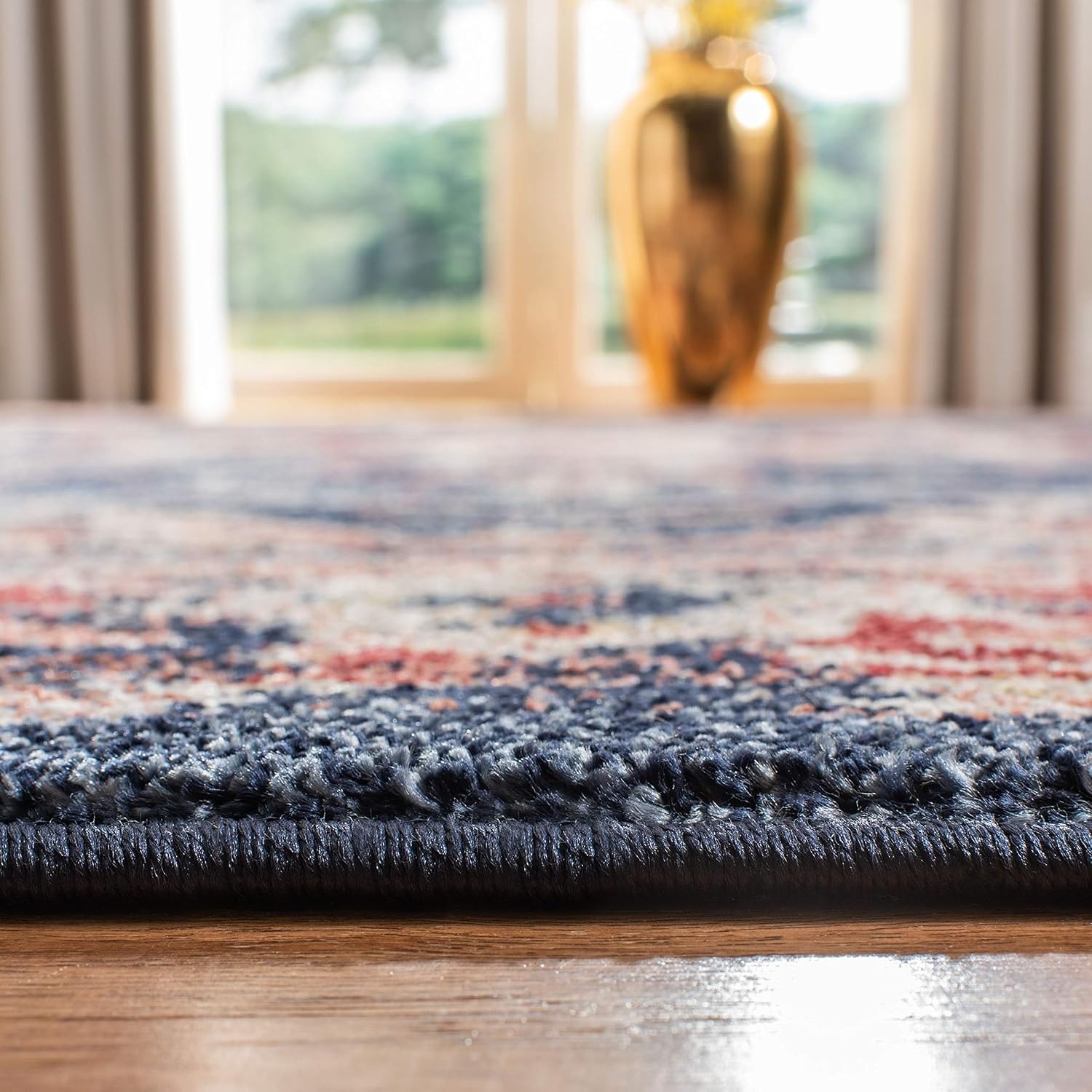 image:imageSAFAVIEH Area Rug 8x10 Charleston Collection Large Navy amp Creme Oriental Distressed Design NonShedding amp Easy Cleaning Ideal for Living Room Bedroom Office Dining Space CHL411NNavyRed