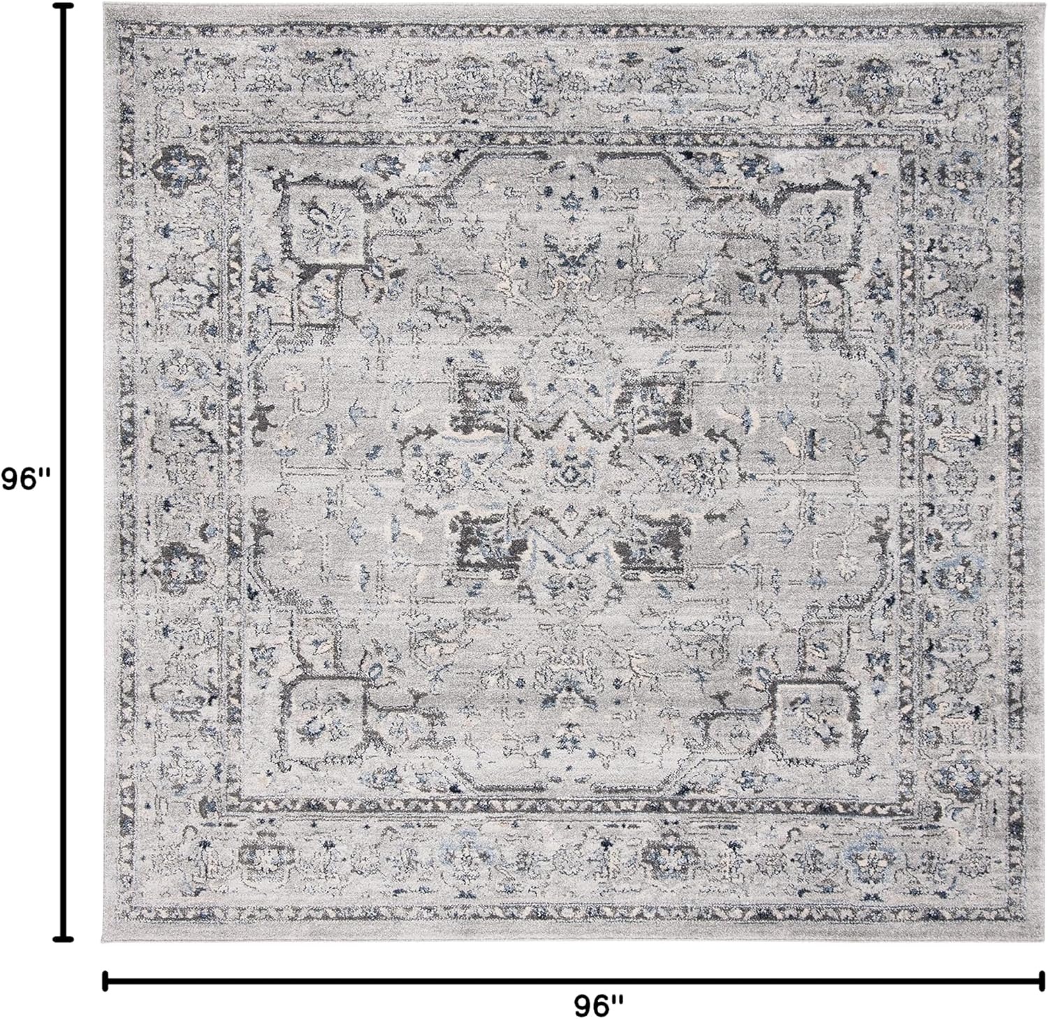 image:imageSAFAVIEH Area Rug 8x10 Charleston Collection Large Navy amp Creme Oriental Distressed Design NonShedding amp Easy Cleaning Ideal for Living Room Bedroom Office Dining Space CHL411NGreyDark Grey