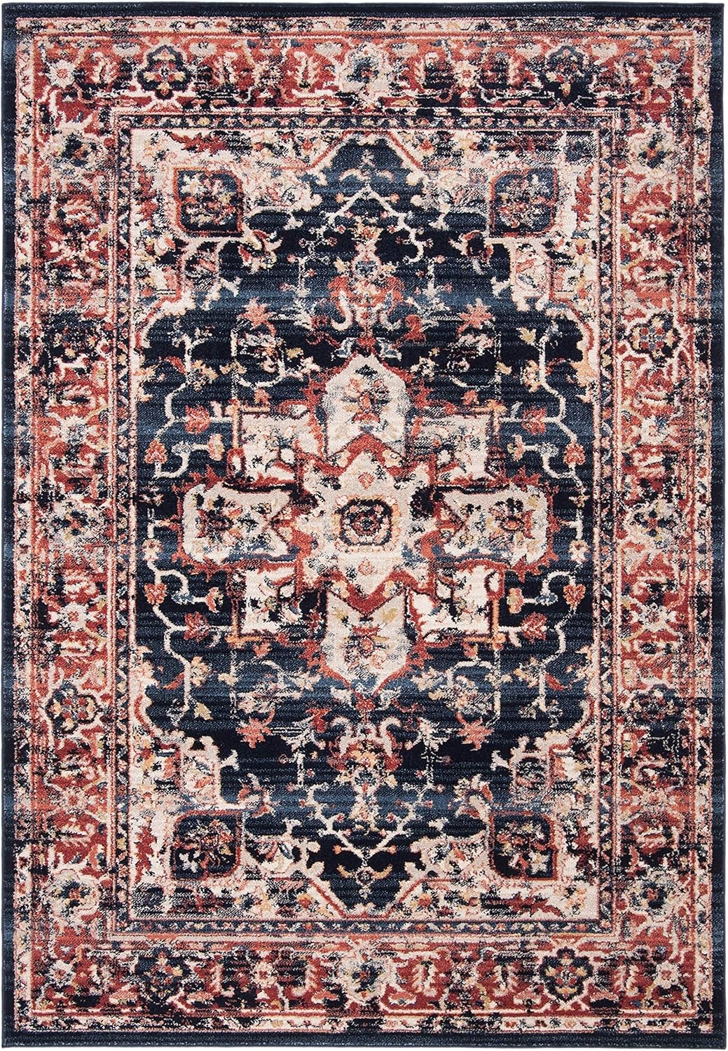 image:imageSAFAVIEH Area Rug 8x10 Charleston Collection Large Navy amp Creme Oriental Distressed Design NonShedding amp Easy Cleaning Ideal for Living Room Bedroom Office Dining Space CHL411NNavyRed