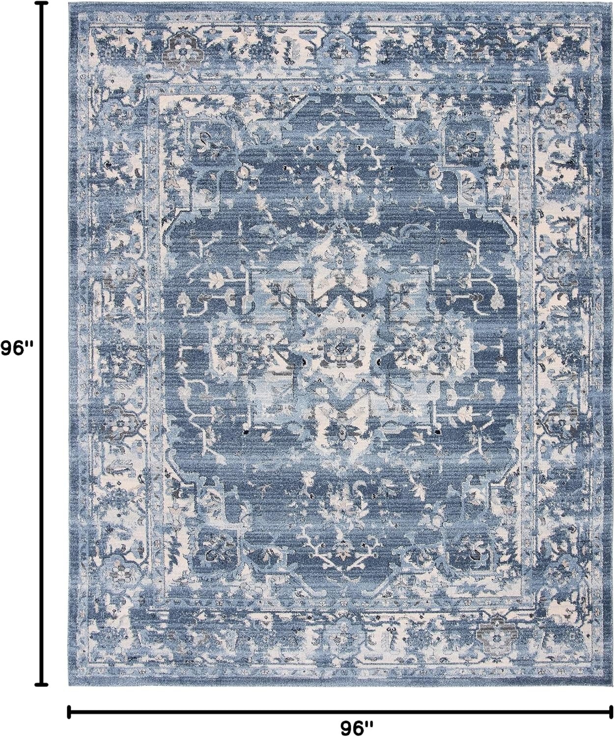 image:imageSAFAVIEH Area Rug 8x10 Charleston Collection Large Navy amp Creme Oriental Distressed Design NonShedding amp Easy Cleaning Ideal for Living Room Bedroom Office Dining Space CHL411NNavyCreme