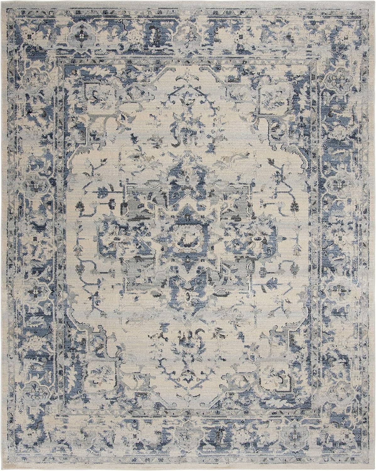 image:imageSAFAVIEH Area Rug 8x10 Charleston Collection Large Navy amp Creme Oriental Distressed Design NonShedding amp Easy Cleaning Ideal for Living Room Bedroom Office Dining Space CHL411NIvoryNavy