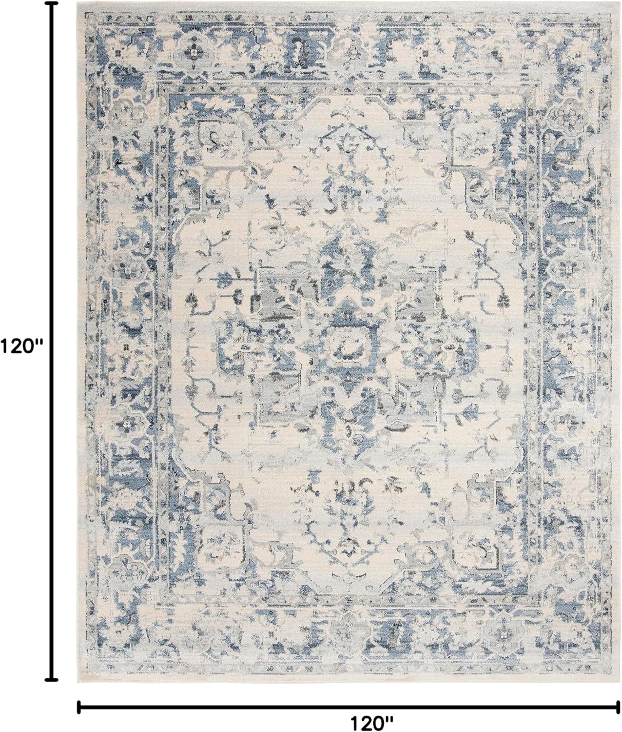 image:imageSAFAVIEH Area Rug 8x10 Charleston Collection Large Navy amp Creme Oriental Distressed Design NonShedding amp Easy Cleaning Ideal for Living Room Bedroom Office Dining Space CHL411NIvoryNavy