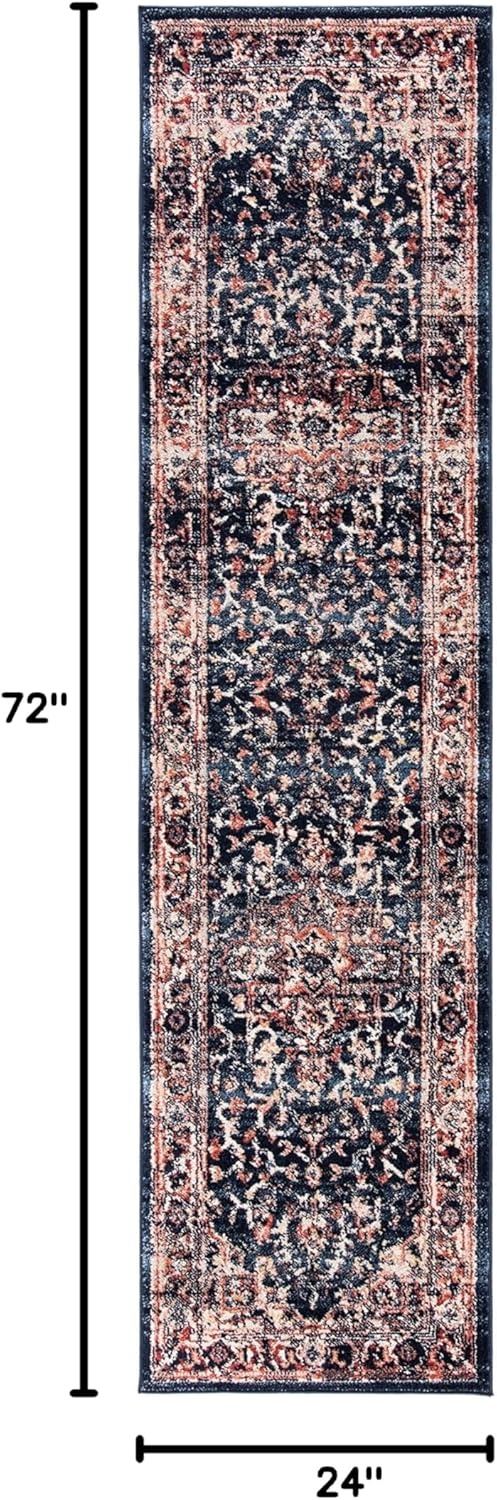image:imageSAFAVIEH Area Rug 8x10 Charleston Collection Large Navy amp Creme Oriental Distressed Design NonShedding amp Easy Cleaning Ideal for Living Room Bedroom Office Dining Space CHL411NNavyRed