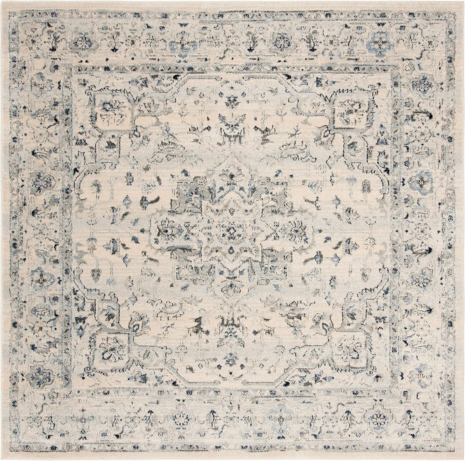 image:imageSAFAVIEH Area Rug 8x10 Charleston Collection Large Navy amp Creme Oriental Distressed Design NonShedding amp Easy Cleaning Ideal for Living Room Bedroom Office Dining Space CHL411NIvoryLight Blue