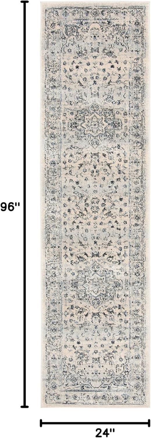 image:imageSAFAVIEH Area Rug 8x10 Charleston Collection Large Navy amp Creme Oriental Distressed Design NonShedding amp Easy Cleaning Ideal for Living Room Bedroom Office Dining Space CHL411NIvoryLight Blue