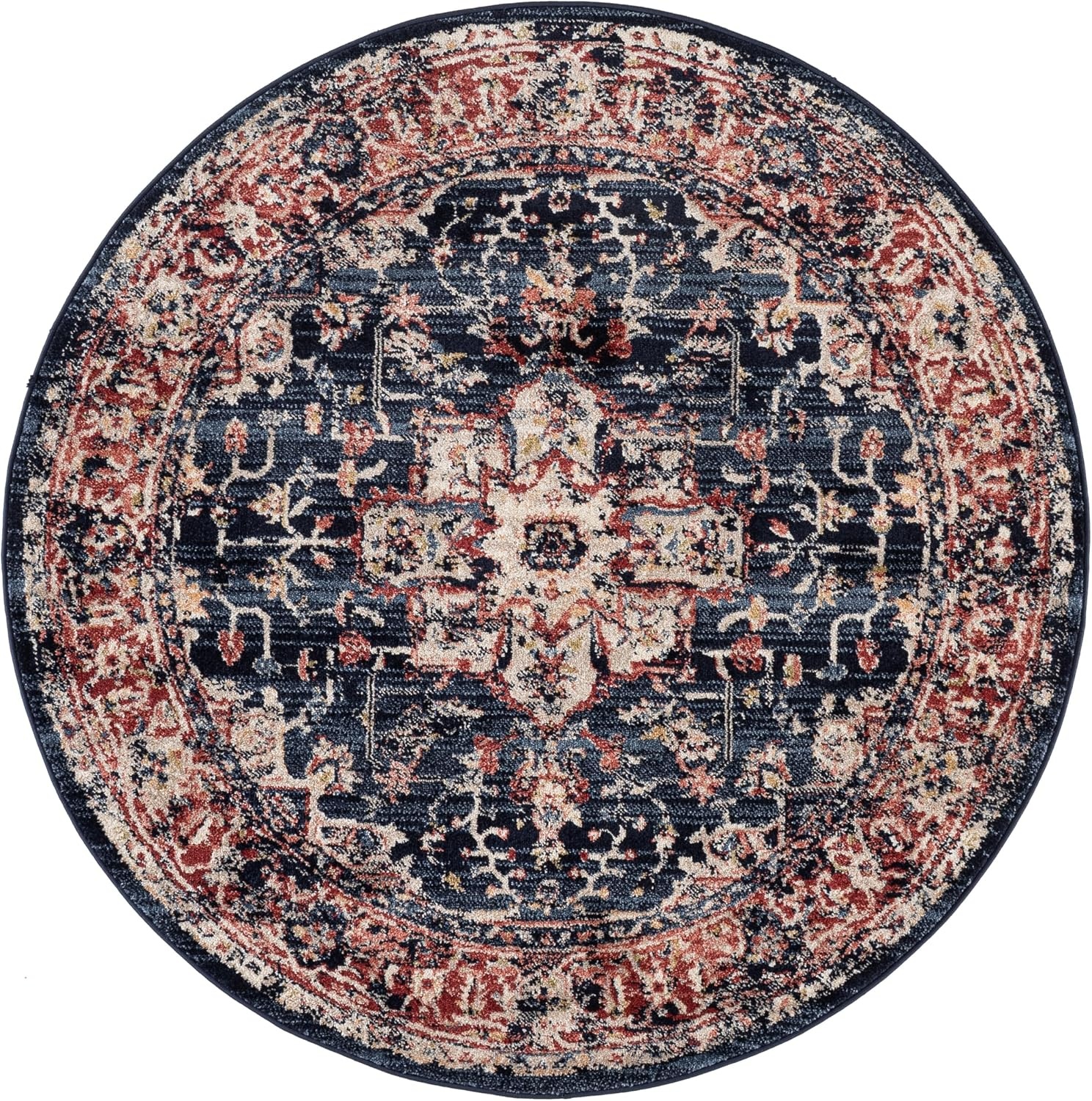 image:imageSAFAVIEH Area Rug 8x10 Charleston Collection Large Navy amp Creme Oriental Distressed Design NonShedding amp Easy Cleaning Ideal for Living Room Bedroom Office Dining Space CHL411NNavyRed