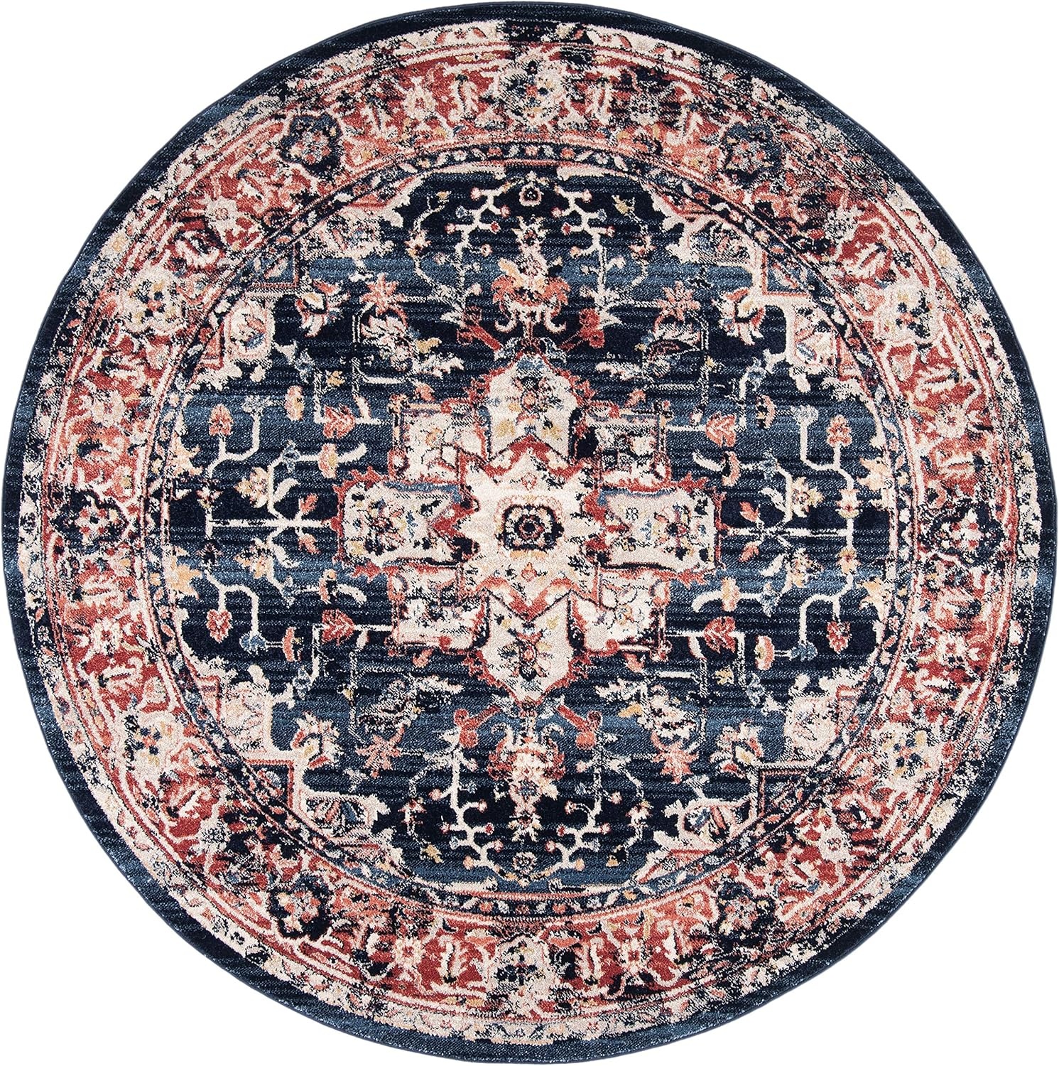 image:imageSAFAVIEH Area Rug 8x10 Charleston Collection Large Navy amp Creme Oriental Distressed Design NonShedding amp Easy Cleaning Ideal for Living Room Bedroom Office Dining Space CHL411NNavyRed