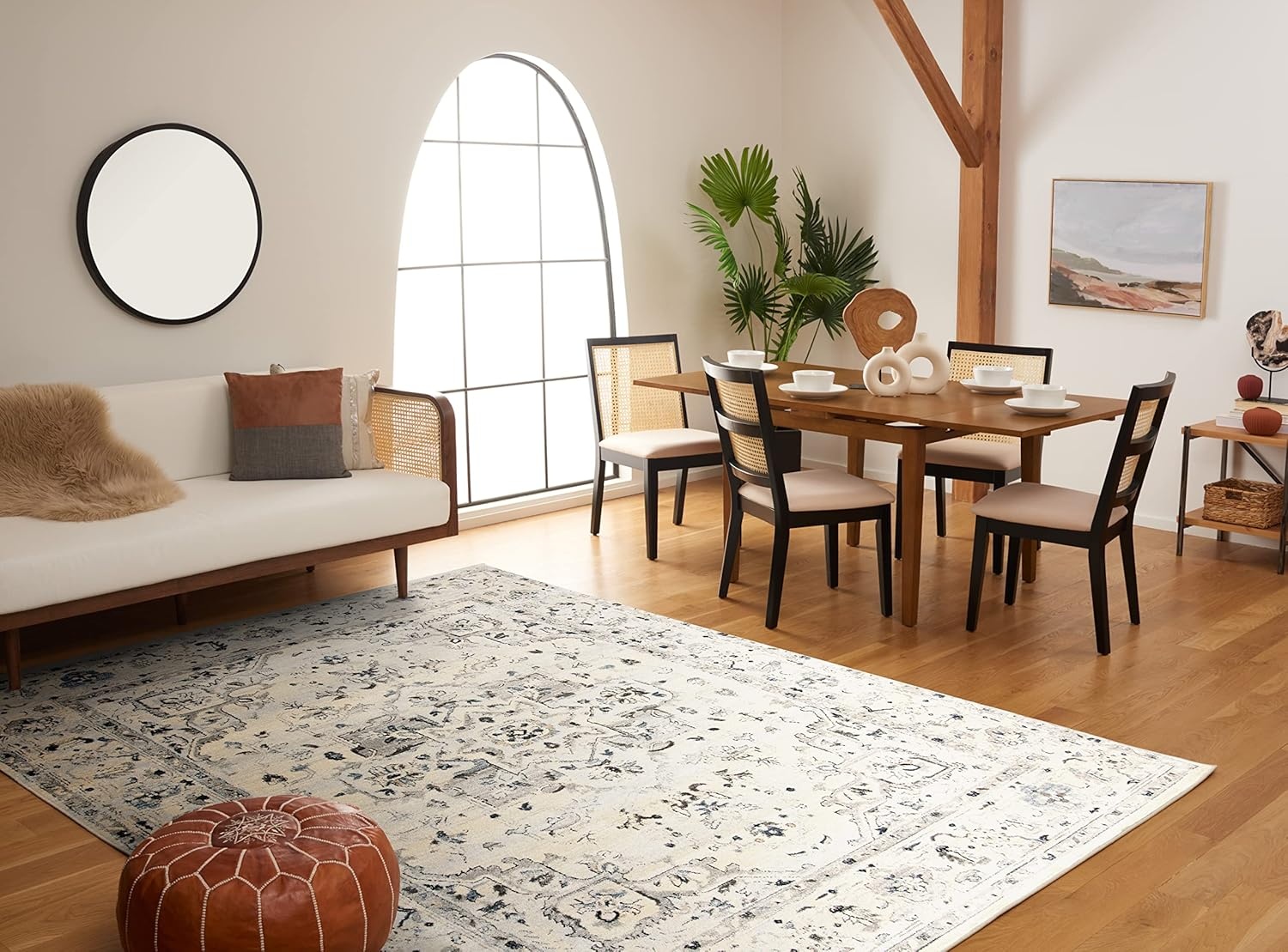 image:imageSAFAVIEH Area Rug 8x10 Charleston Collection Large Navy amp Creme Oriental Distressed Design NonShedding amp Easy Cleaning Ideal for Living Room Bedroom Office Dining Space CHL411NIvoryLight Blue