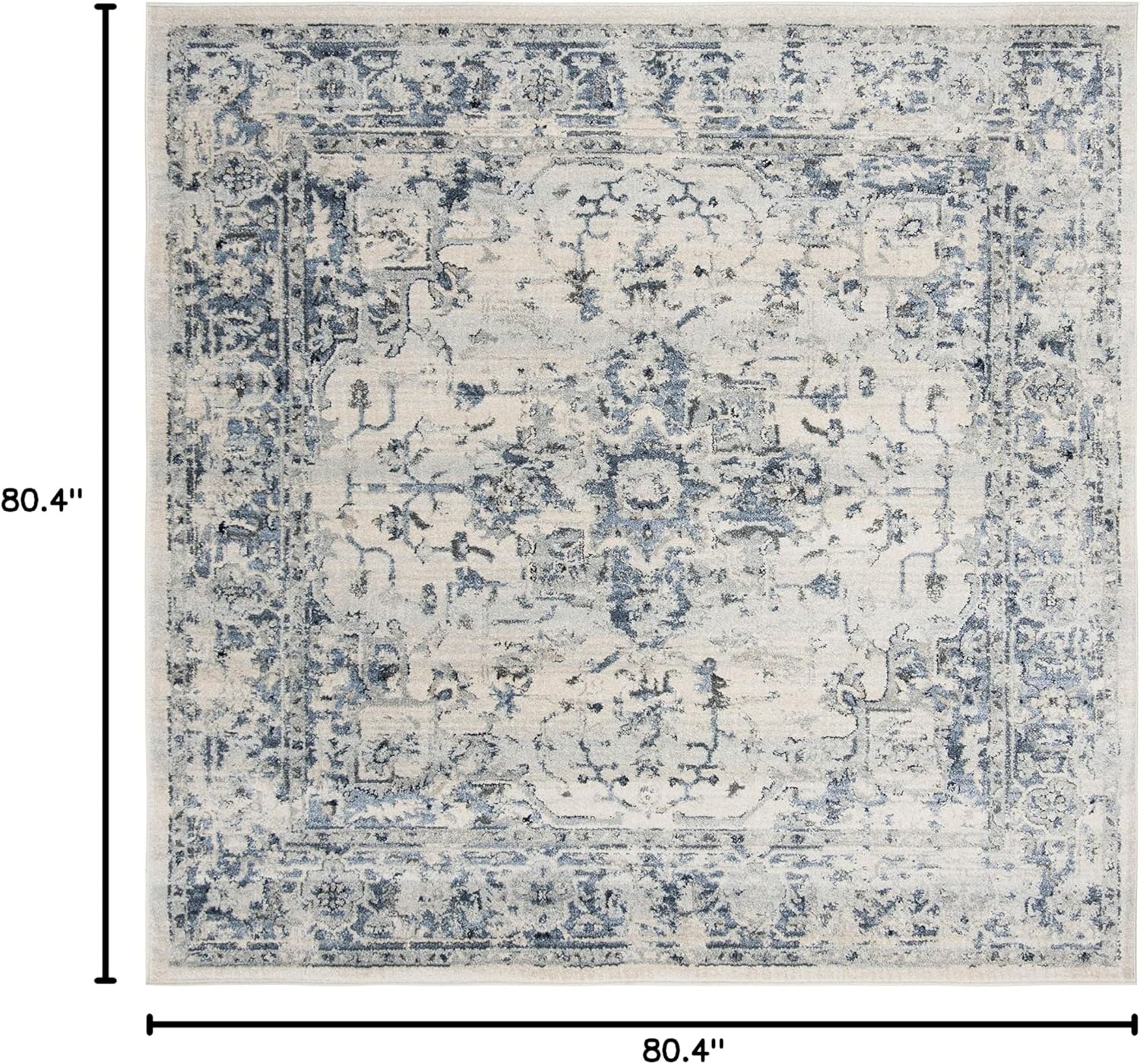 image:imageSAFAVIEH Area Rug 8x10 Charleston Collection Large Navy amp Creme Oriental Distressed Design NonShedding amp Easy Cleaning Ideal for Living Room Bedroom Office Dining Space CHL411NIvoryNavy
