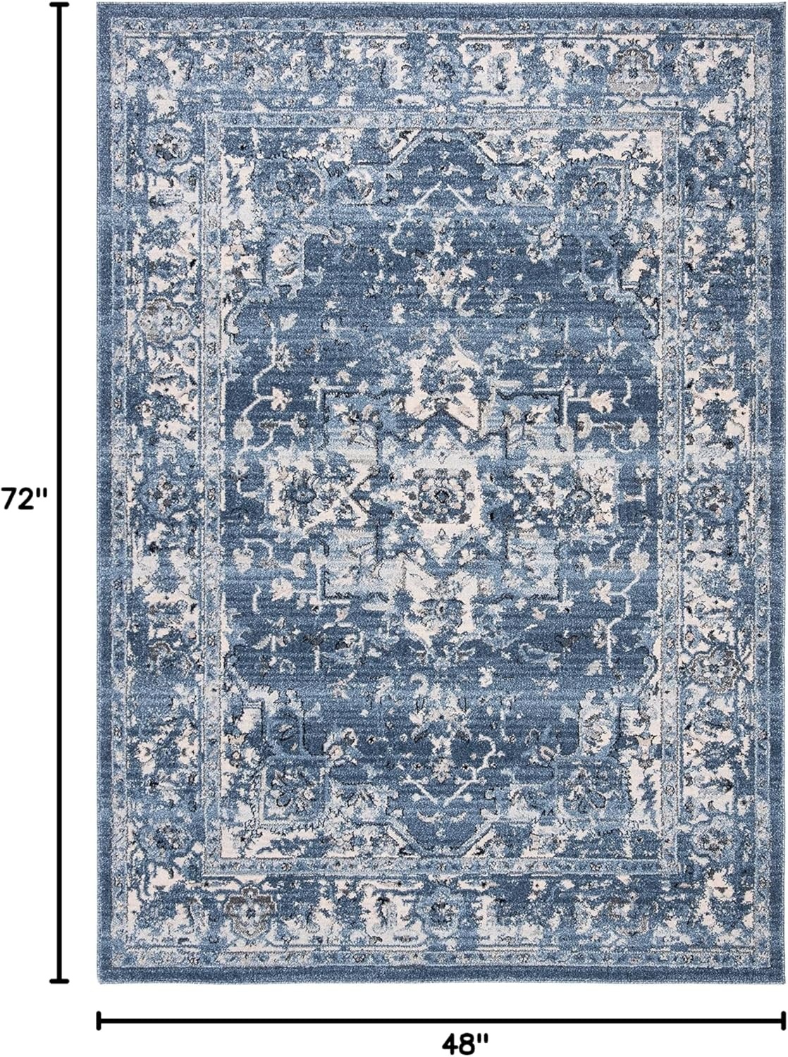 image:imageSAFAVIEH Area Rug 8x10 Charleston Collection Large Navy amp Creme Oriental Distressed Design NonShedding amp Easy Cleaning Ideal for Living Room Bedroom Office Dining Space CHL411NNavyCreme