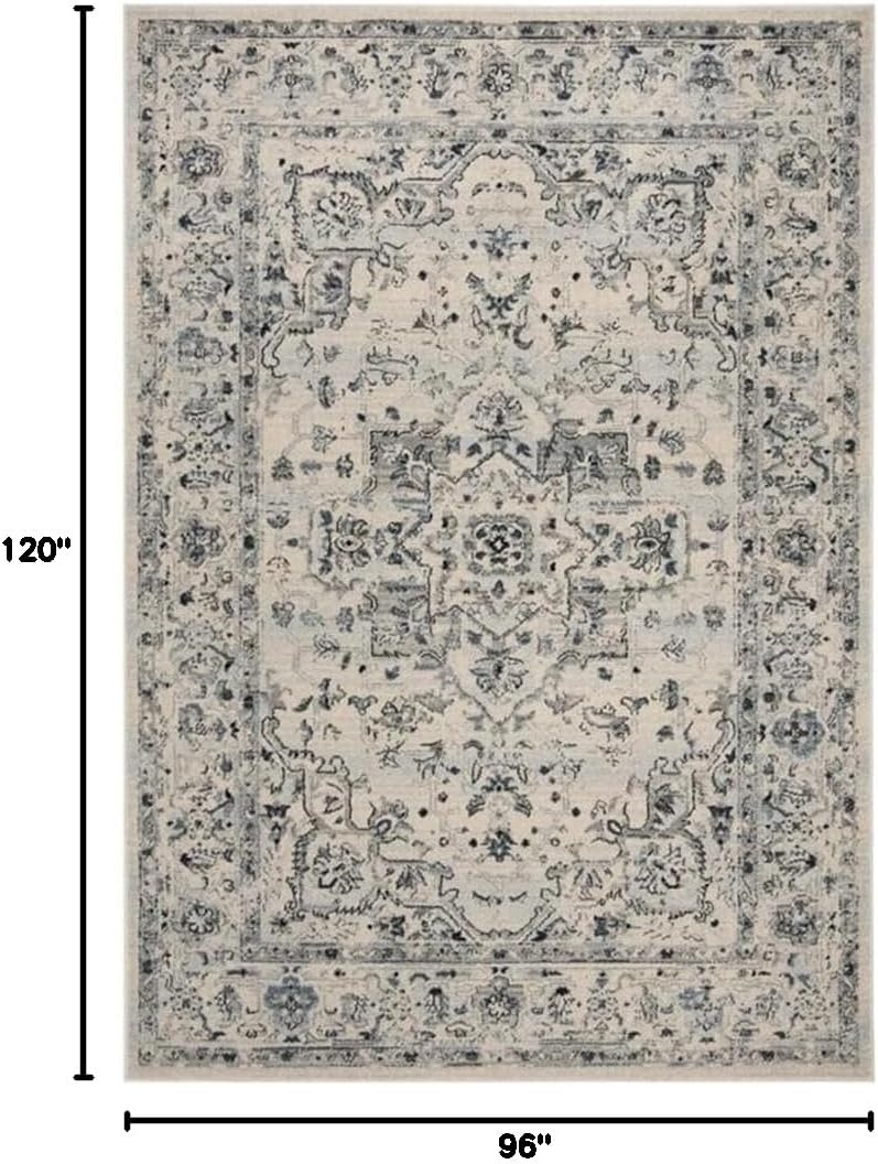 image:imageSAFAVIEH Area Rug 8x10 Charleston Collection Large Navy amp Creme Oriental Distressed Design NonShedding amp Easy Cleaning Ideal for Living Room Bedroom Office Dining Space CHL411NIvoryLight Blue