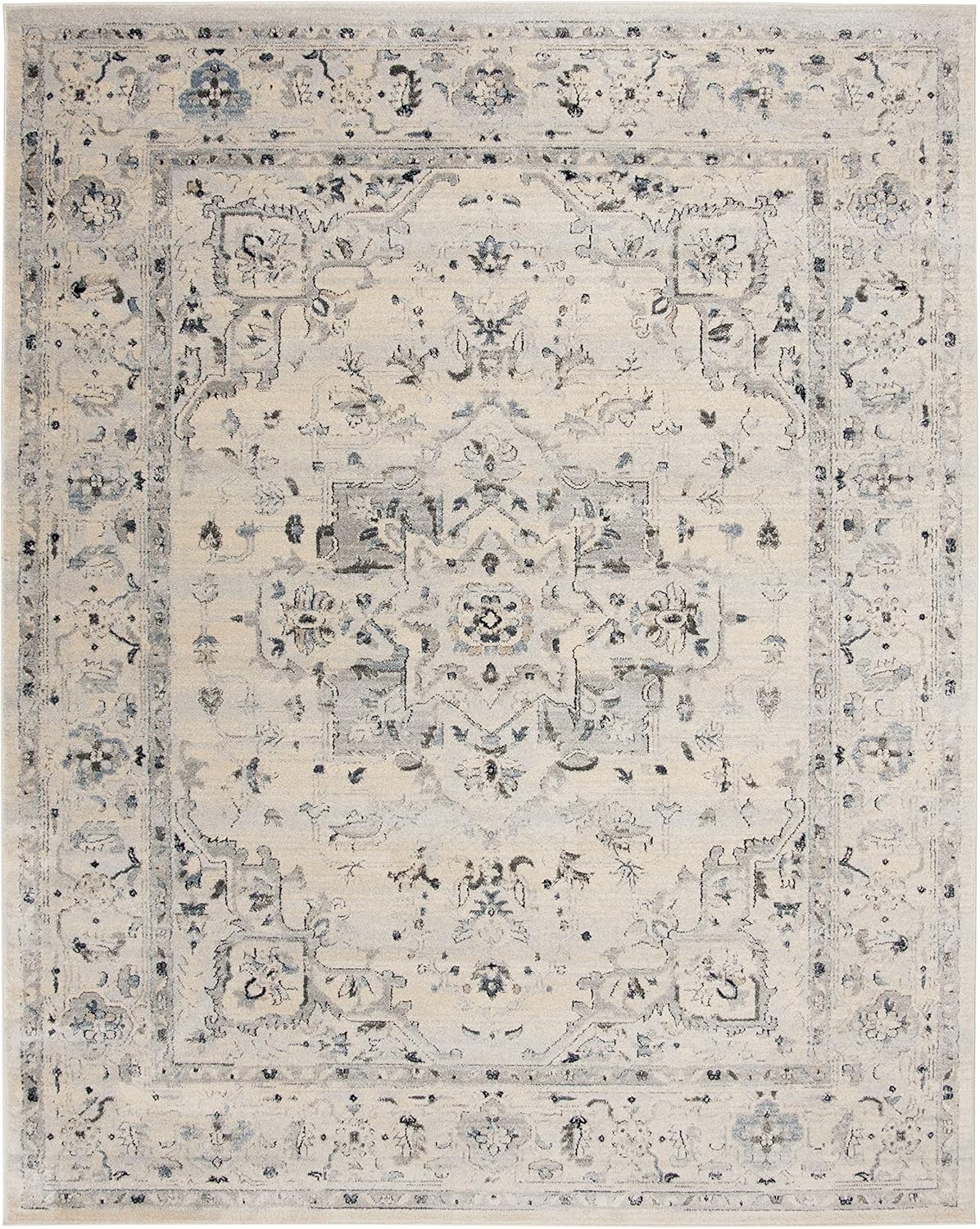 image:imageSAFAVIEH Area Rug 8x10 Charleston Collection Large Navy amp Creme Oriental Distressed Design NonShedding amp Easy Cleaning Ideal for Living Room Bedroom Office Dining Space CHL411NIvoryLight Blue