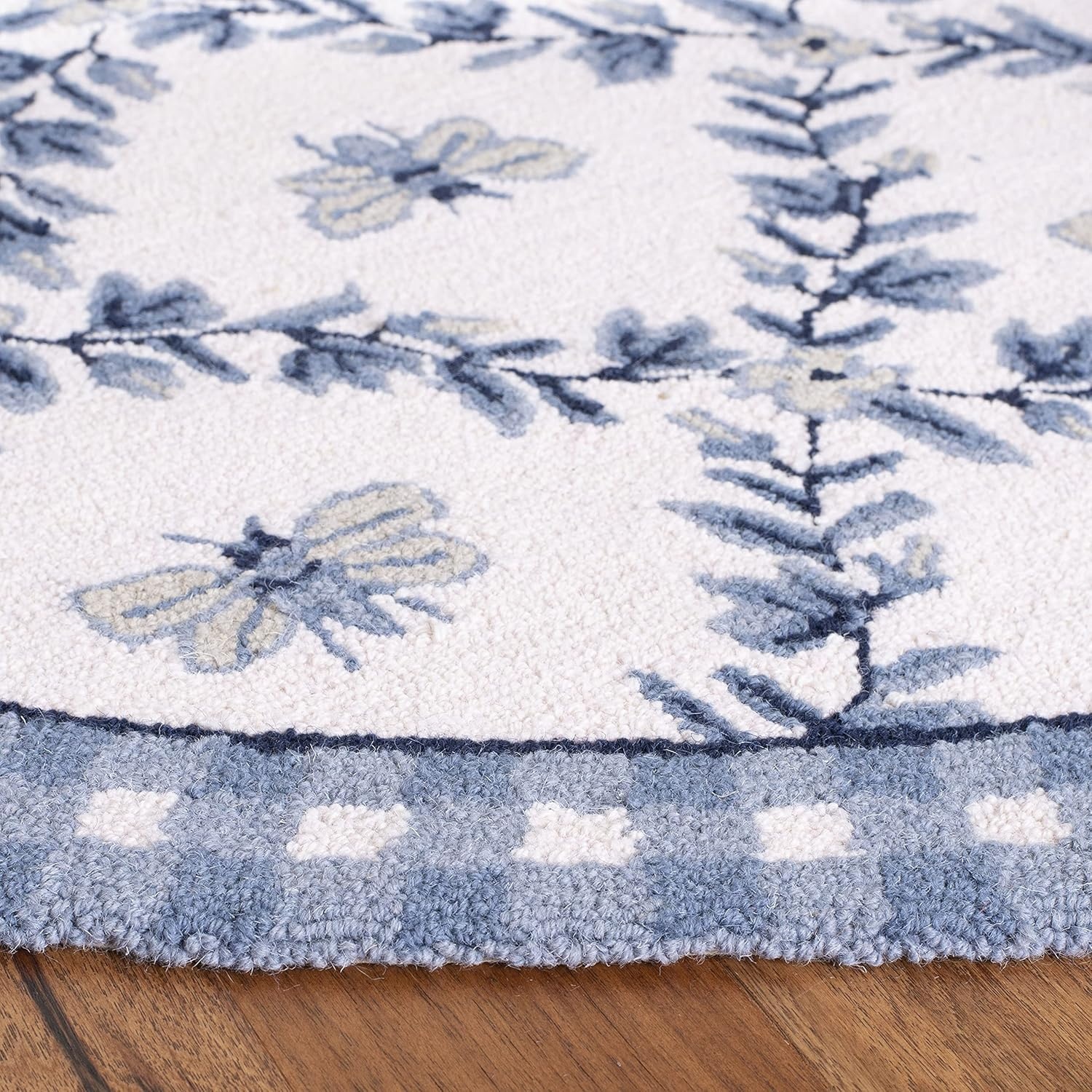 image:imageSAFAVIEH Area Rug 8x10 Chelsea Collection Large Ivory amp Green HandHooked Wool French Country Design Ideal for Living Room Bedroom Office Dining Space HK55AIvoryBlue