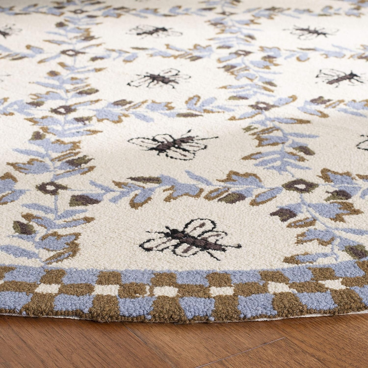 image:imageSAFAVIEH Area Rug 8x10 Chelsea Collection Large Ivory amp Green HandHooked Wool French Country Design Ideal for Living Room Bedroom Office Dining Space HK55AIvoryLight Blue