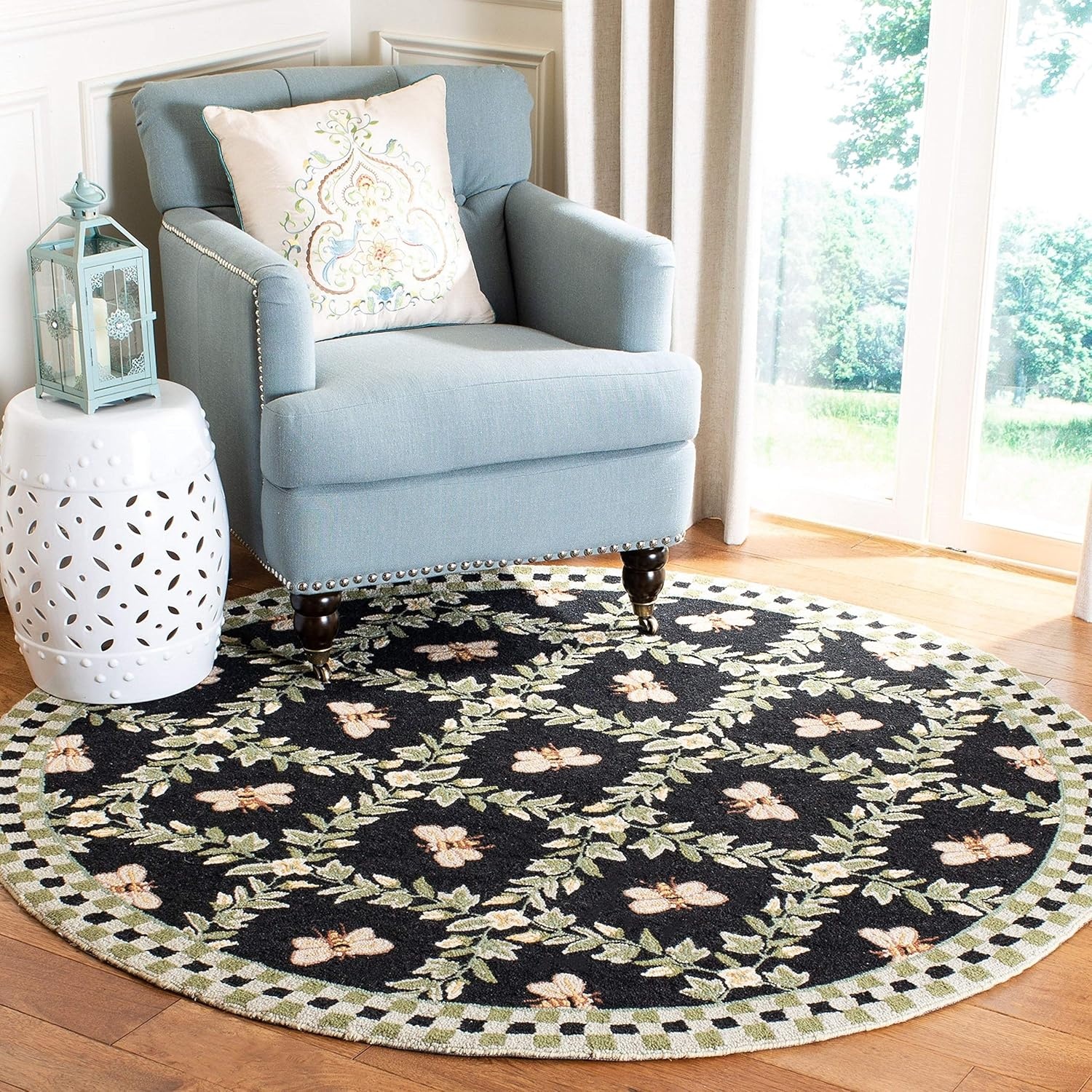 image:imageSAFAVIEH Area Rug 8x10 Chelsea Collection Large Ivory amp Green HandHooked Wool French Country Design Ideal for Living Room Bedroom Office Dining Space HK55ABlack