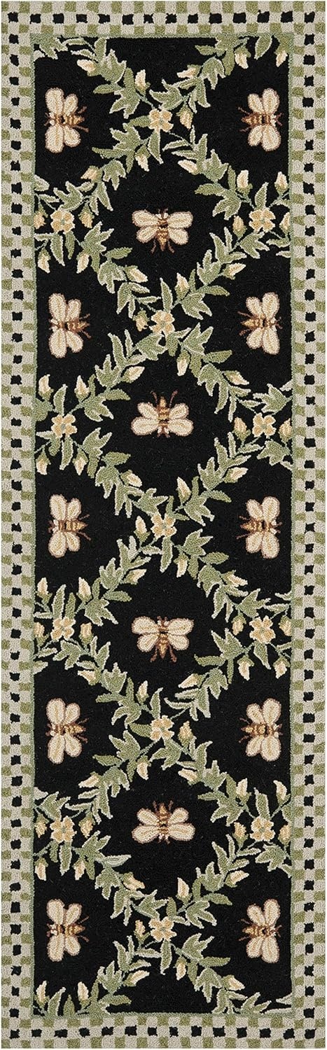 image:imageSAFAVIEH Area Rug 8x10 Chelsea Collection Large Ivory amp Green HandHooked Wool French Country Design Ideal for Living Room Bedroom Office Dining Space HK55ABlack