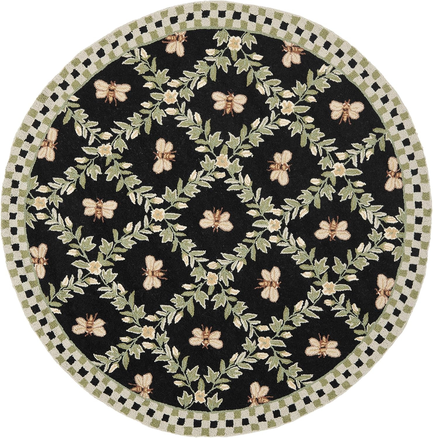 image:imageSAFAVIEH Area Rug 8x10 Chelsea Collection Large Ivory amp Green HandHooked Wool French Country Design Ideal for Living Room Bedroom Office Dining Space HK55ABlack