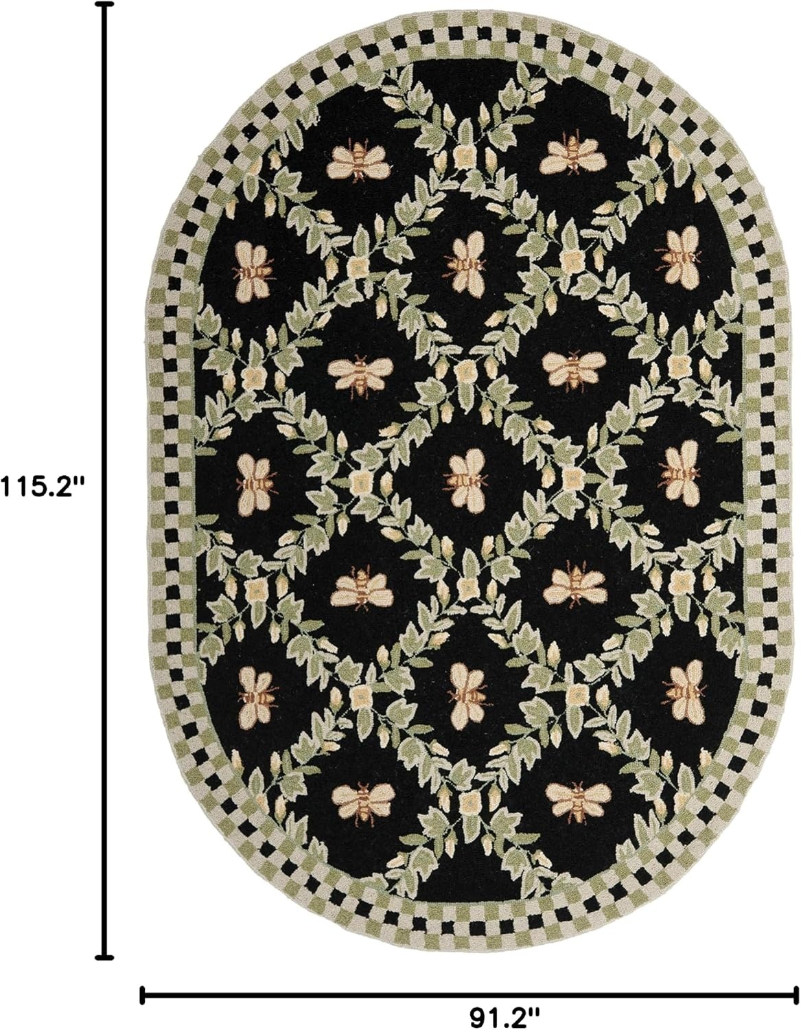 image:imageSAFAVIEH Area Rug 8x10 Chelsea Collection Large Ivory amp Green HandHooked Wool French Country Design Ideal for Living Room Bedroom Office Dining Space HK55ABlack