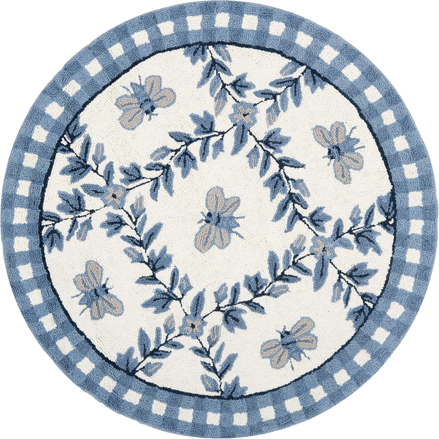 image:imageSAFAVIEH Area Rug 8x10 Chelsea Collection Large Ivory amp Green HandHooked Wool French Country Design Ideal for Living Room Bedroom Office Dining Space HK55AIvoryBlue