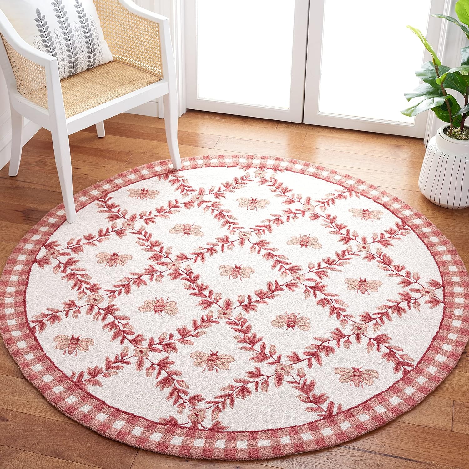 image:imageSAFAVIEH Area Rug 8x10 Chelsea Collection Large Ivory amp Green HandHooked Wool French Country Design Ideal for Living Room Bedroom Office Dining Space HK55AIvoryRose