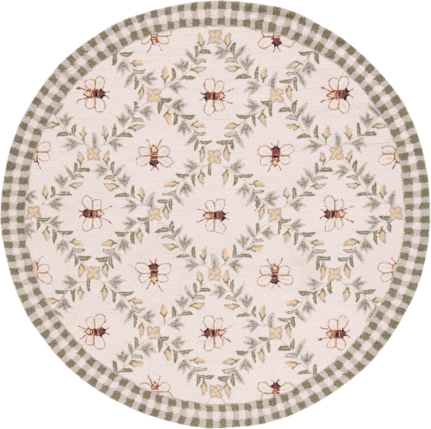 image:imageSAFAVIEH Area Rug 8x10 Chelsea Collection Large Ivory amp Green HandHooked Wool French Country Design Ideal for Living Room Bedroom Office Dining Space HK55AIvoryGreen