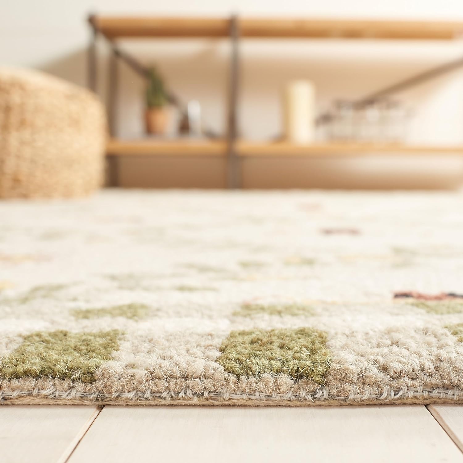 image:imageSAFAVIEH Area Rug 8x10 Chelsea Collection Large Ivory amp Green HandHooked Wool French Country Design Ideal for Living Room Bedroom Office Dining Space HK55AIvoryGreen