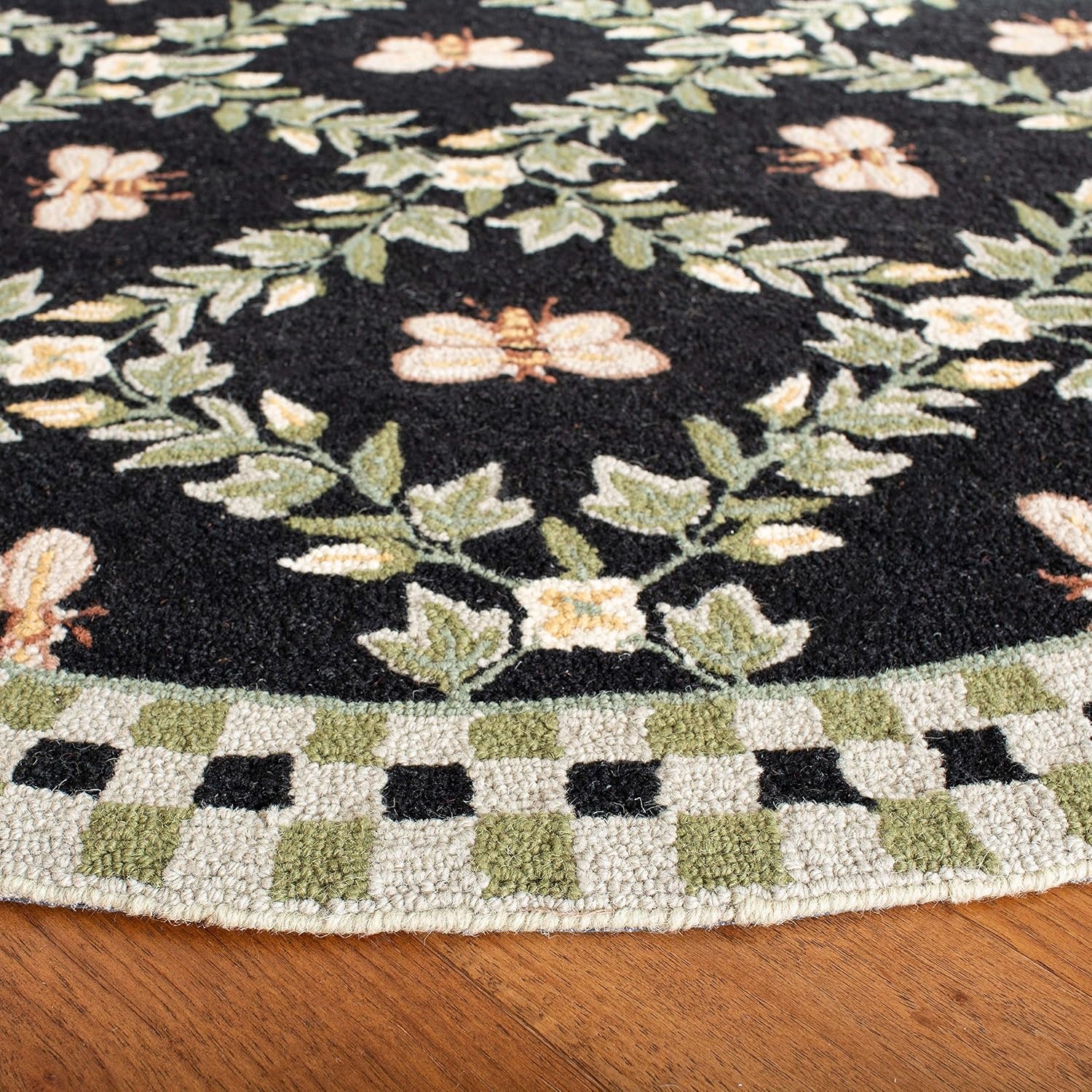 image:imageSAFAVIEH Area Rug 8x10 Chelsea Collection Large Ivory amp Green HandHooked Wool French Country Design Ideal for Living Room Bedroom Office Dining Space HK55ABlack
