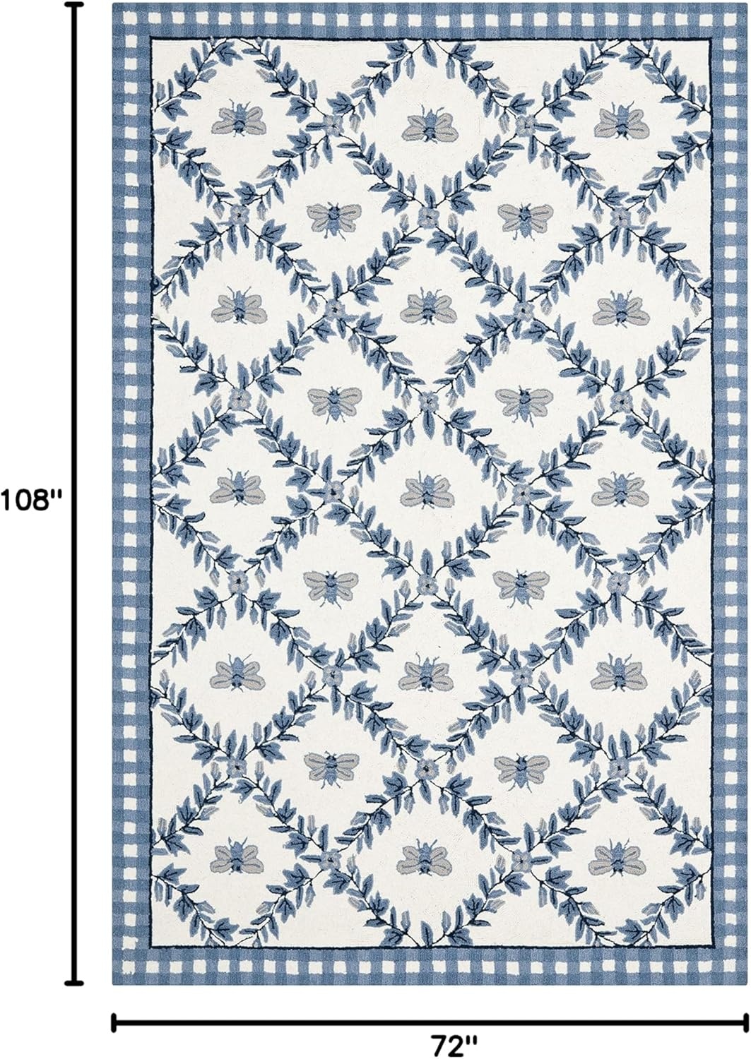 image:imageSAFAVIEH Area Rug 8x10 Chelsea Collection Large Ivory amp Green HandHooked Wool French Country Design Ideal for Living Room Bedroom Office Dining Space HK55AIvoryBlue