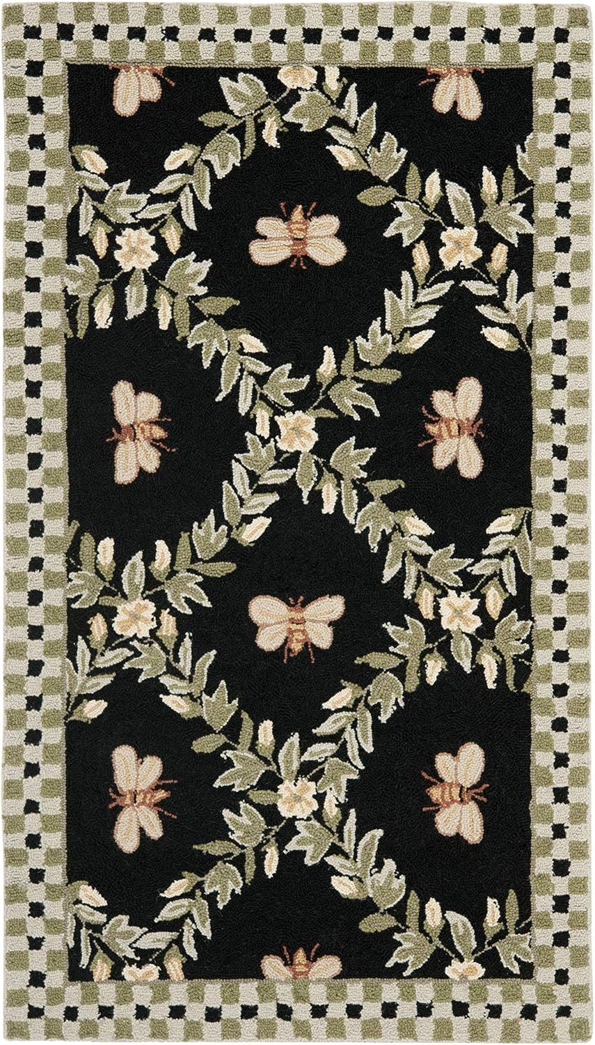 image:imageSAFAVIEH Area Rug 8x10 Chelsea Collection Large Ivory amp Green HandHooked Wool French Country Design Ideal for Living Room Bedroom Office Dining Space HK55ABlack