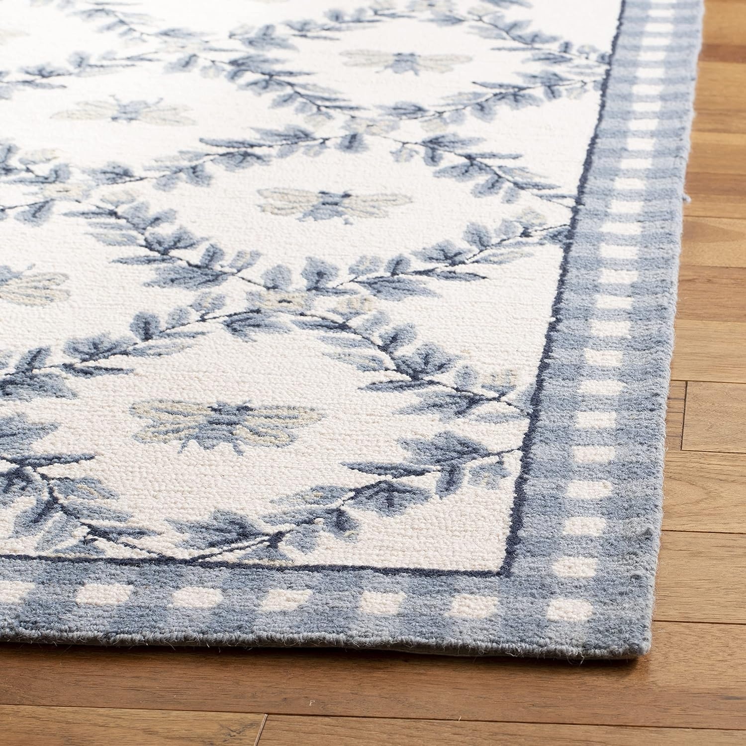 image:imageSAFAVIEH Area Rug 8x10 Chelsea Collection Large Ivory amp Green HandHooked Wool French Country Design Ideal for Living Room Bedroom Office Dining Space HK55AIvoryBlue