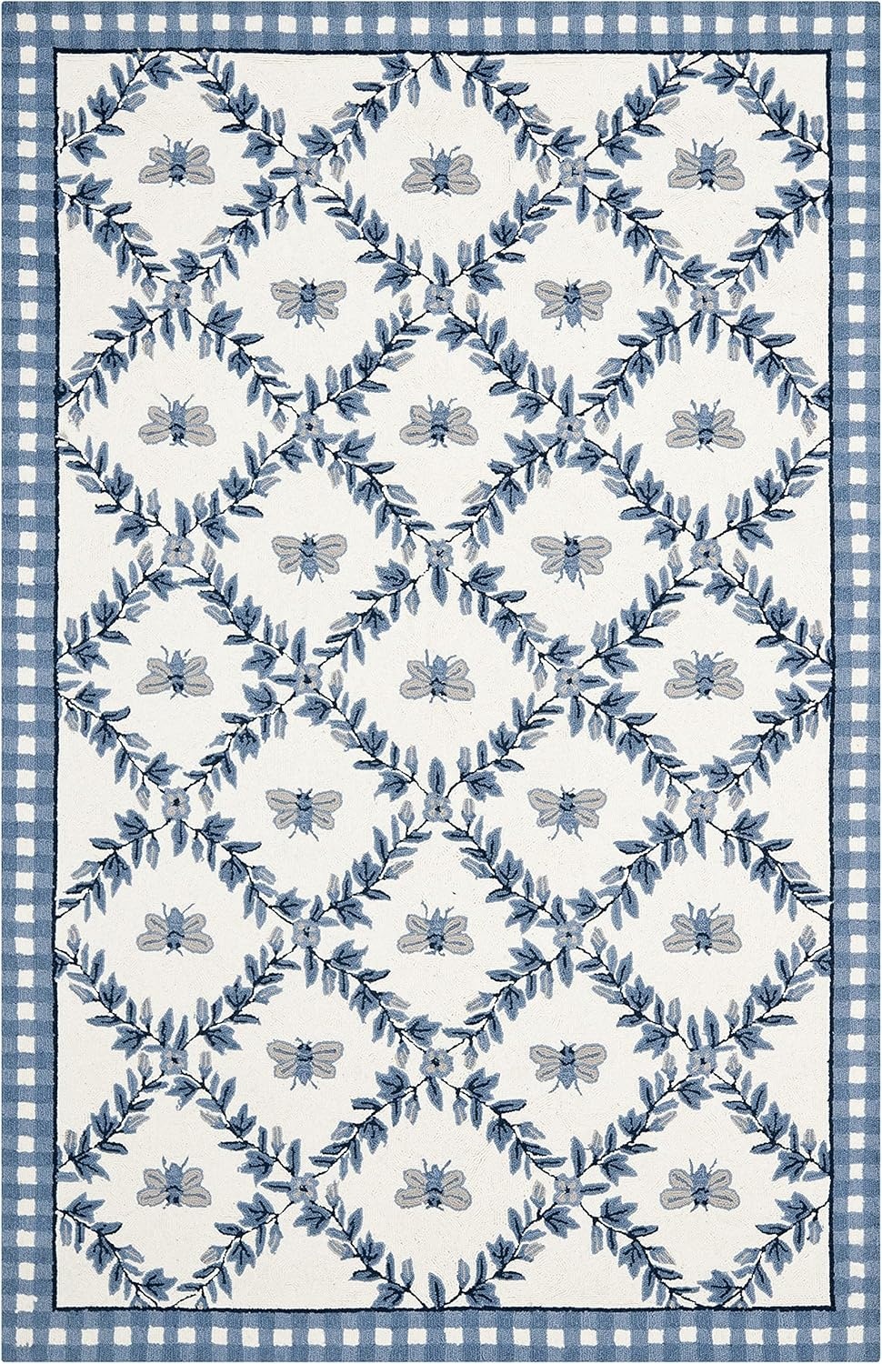 image:imageSAFAVIEH Area Rug 8x10 Chelsea Collection Large Ivory amp Green HandHooked Wool French Country Design Ideal for Living Room Bedroom Office Dining Space HK55AIvoryBlue