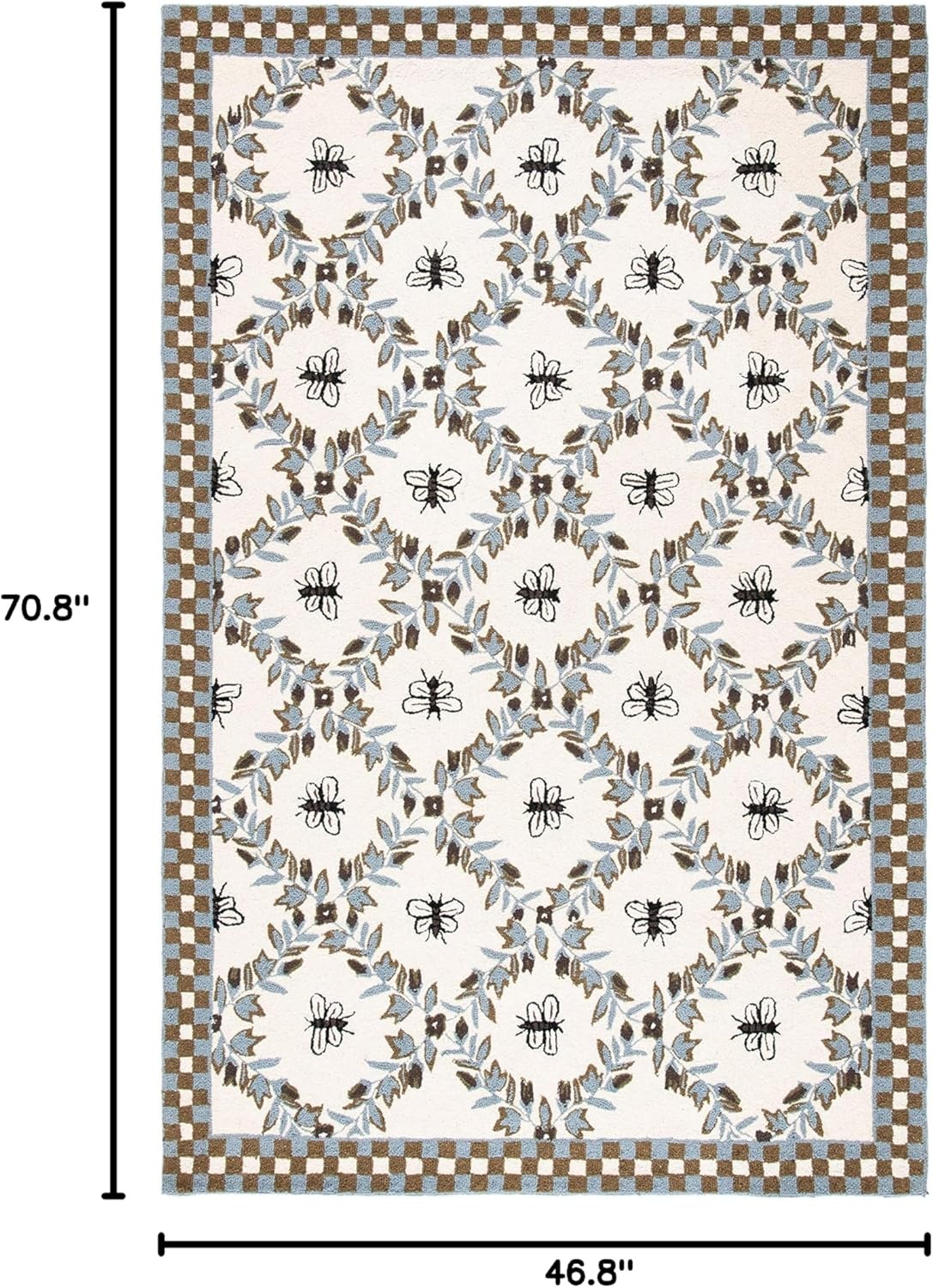 image:imageSAFAVIEH Area Rug 8x10 Chelsea Collection Large Ivory amp Green HandHooked Wool French Country Design Ideal for Living Room Bedroom Office Dining Space HK55AIvoryLight Blue