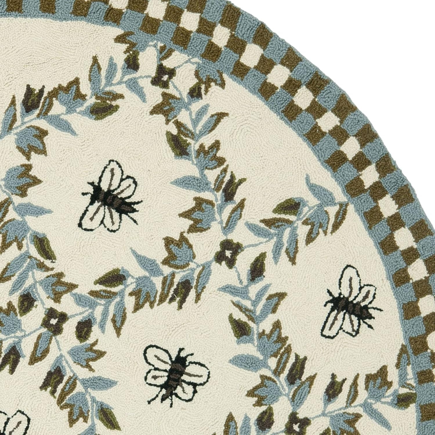 image:imageSAFAVIEH Area Rug 8x10 Chelsea Collection Large Ivory amp Green HandHooked Wool French Country Design Ideal for Living Room Bedroom Office Dining Space HK55AIvoryLight Blue